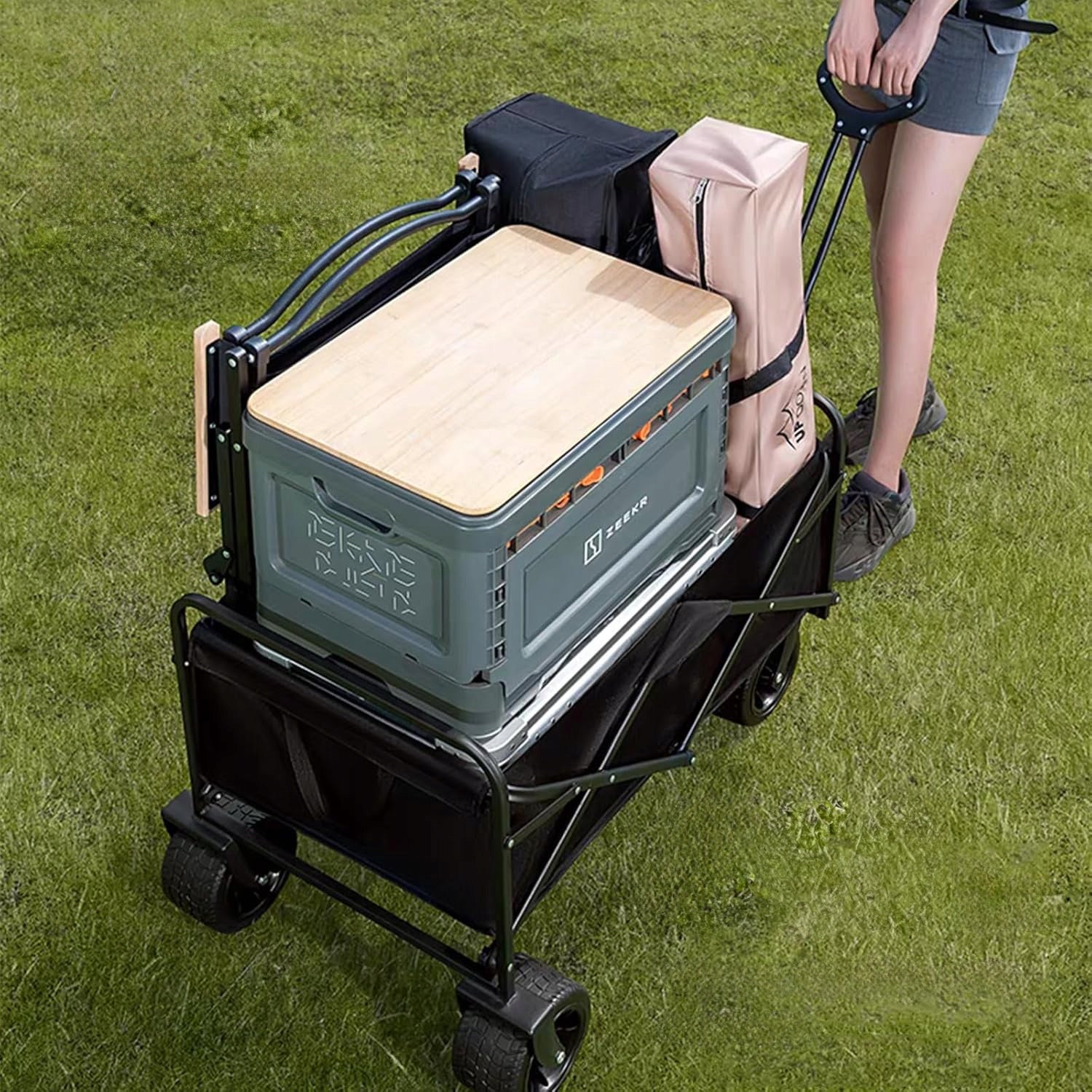 LARGE FOLDING BEACH TRANSPORT TROLLEY 100KG TRAILER 120L EAN (GTIN) 5903726654227