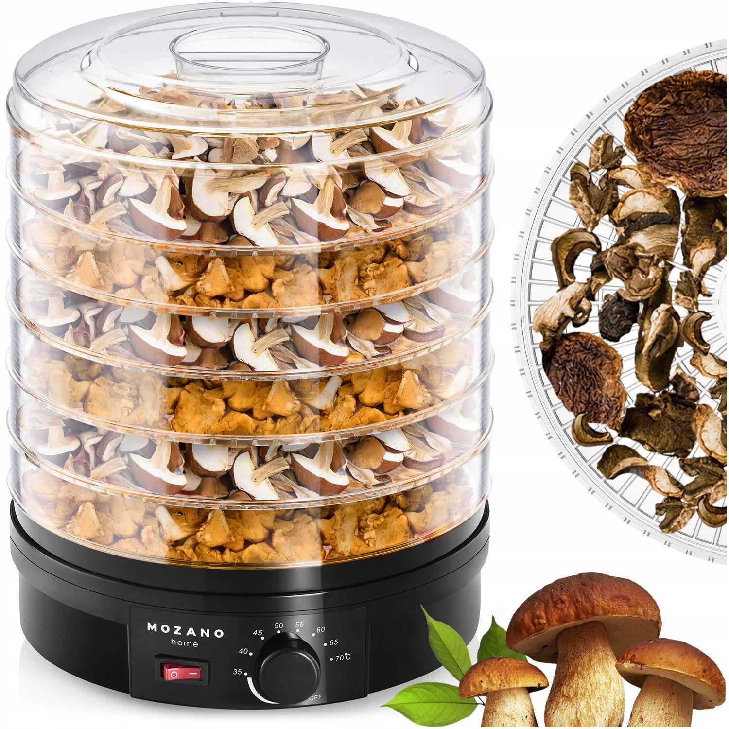 LARGE FOOD DRYER 6 SIEVES STRONG 500W FOR FRUIT VEGETABLES MUSHROOM HERBS