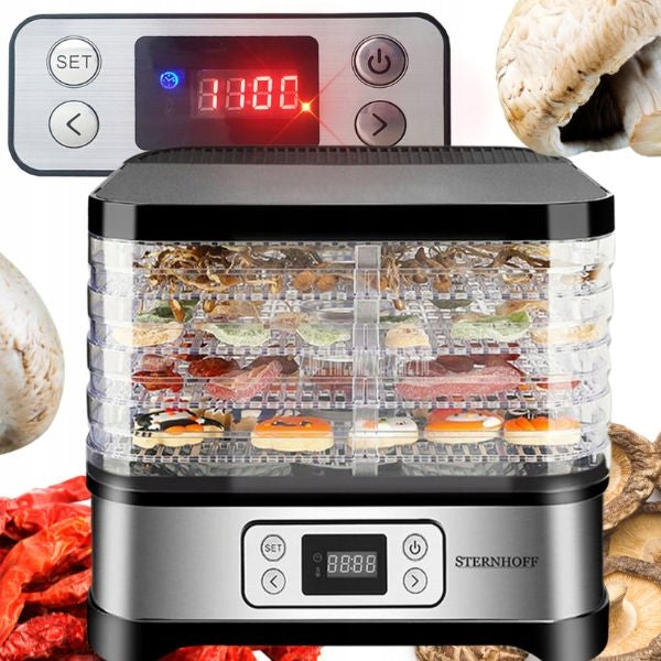 LARGE FOOD GRADE VEGETABLE FRUIT MUSHROOM DRYER 5 SIEVES STRONG 450W CLOCK Manufacturer code SDH141- K