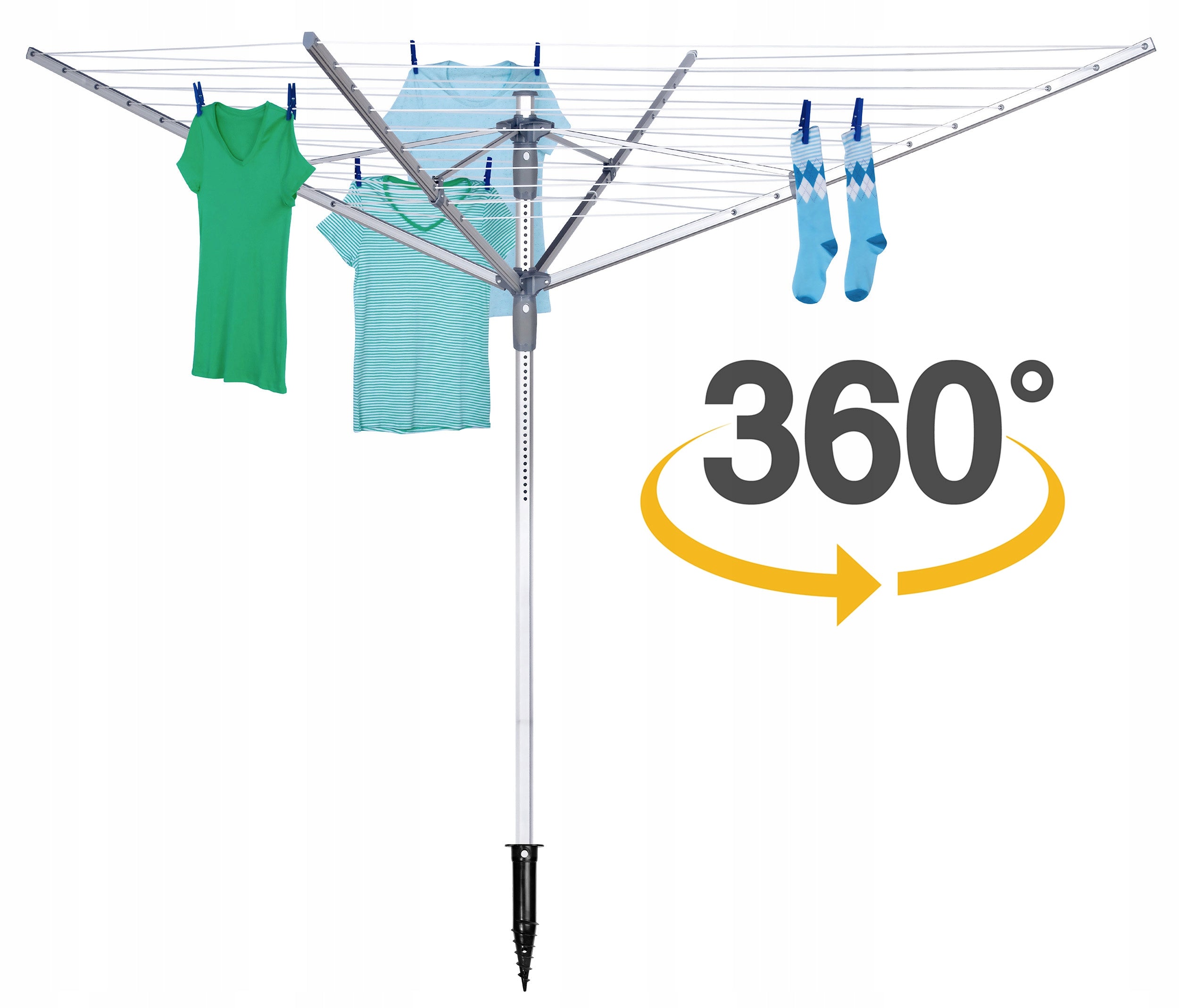 LARGE GARDEN DRYER for laundry ROTATING underwear approx. 59m + COVER Unfolded width 259 cm