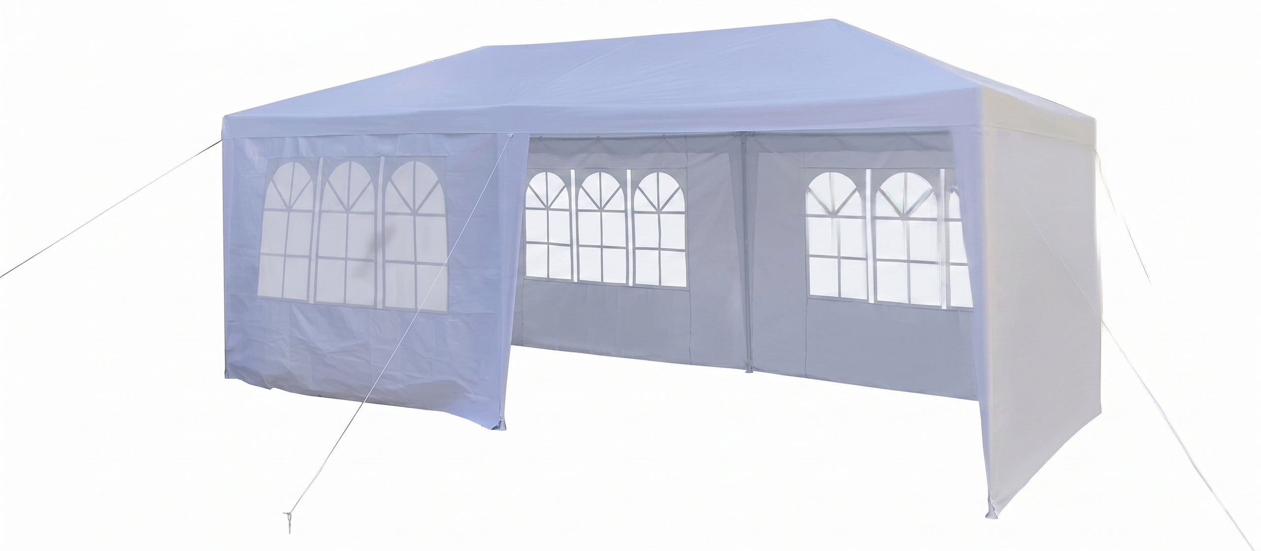 LARGE GARDEN PAVILION PARTY TENT 3x6m WATERPROOF WHITE + 6 WALLS Number of side walls 6 walls