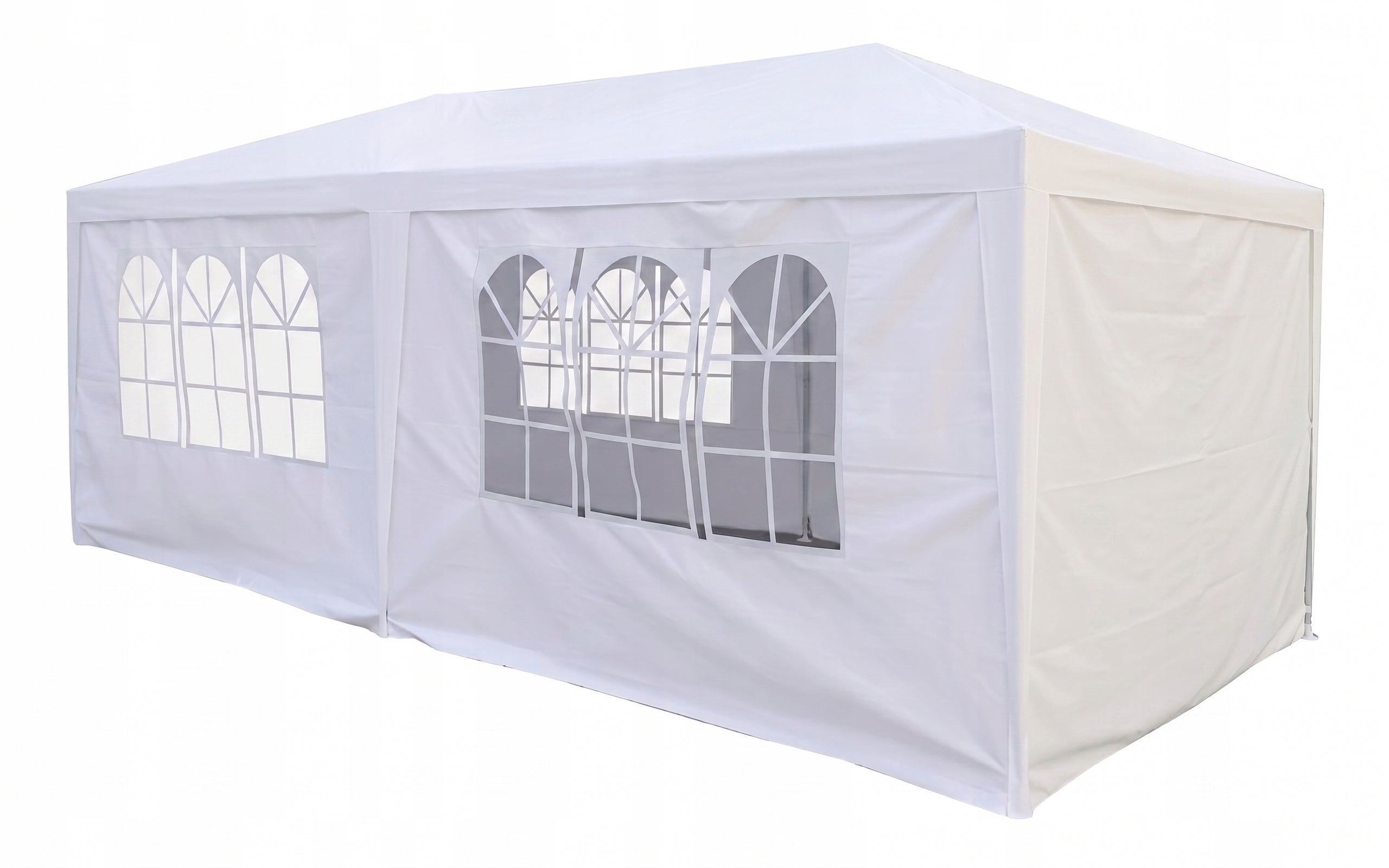 LARGE GARDEN PAVILION PARTY TENT 3x6m WATERPROOF WHITE + 6 WALLS