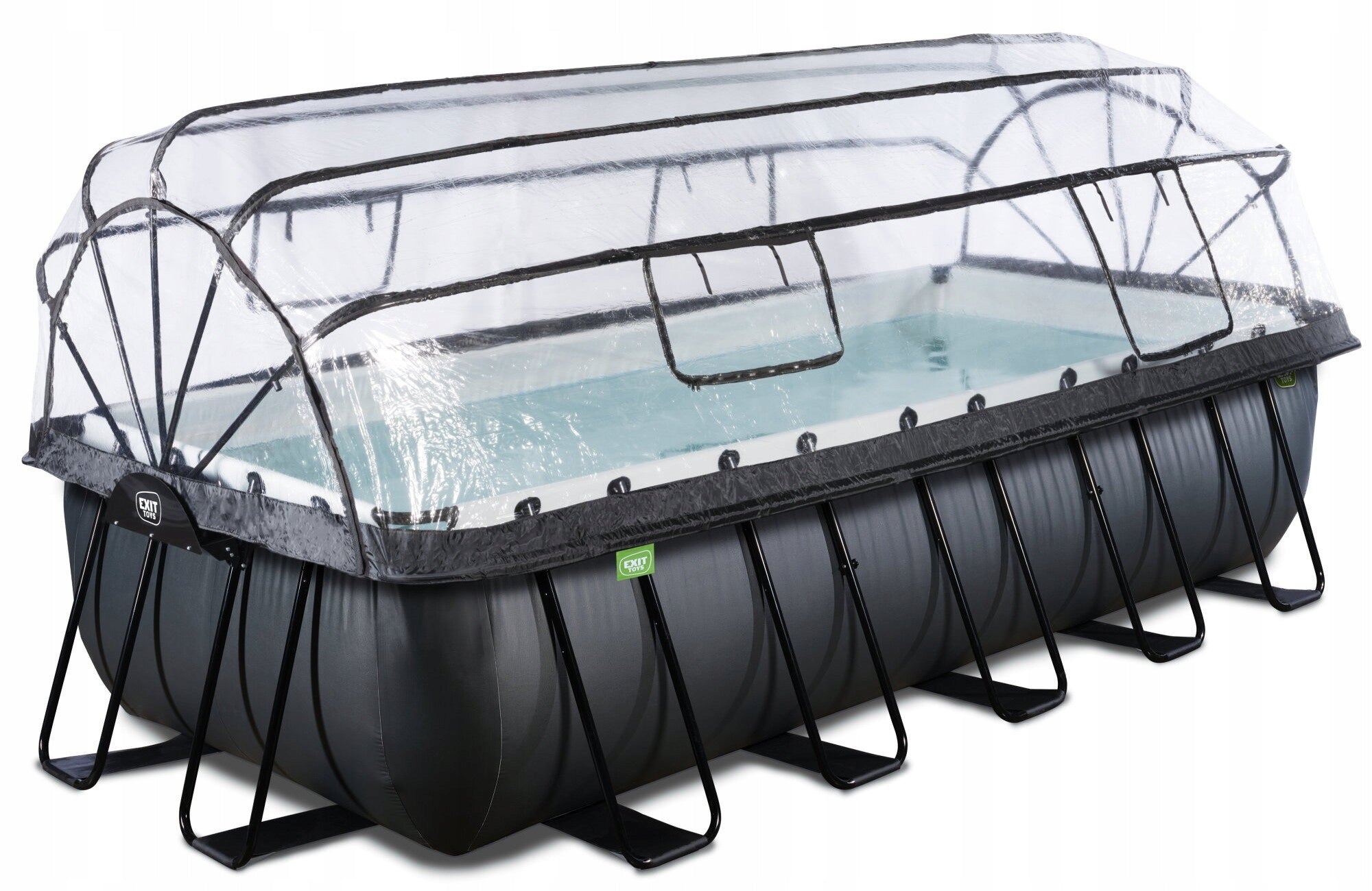 LARGE GARDEN POOL 540x250x122 CM WITH SAND PUMP, LADDER AND ROOF