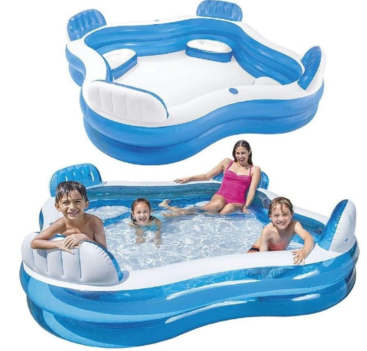 LARGE GARDEN POOL INTEX WITH 4 SEATER SEATS FOR CHILDREN