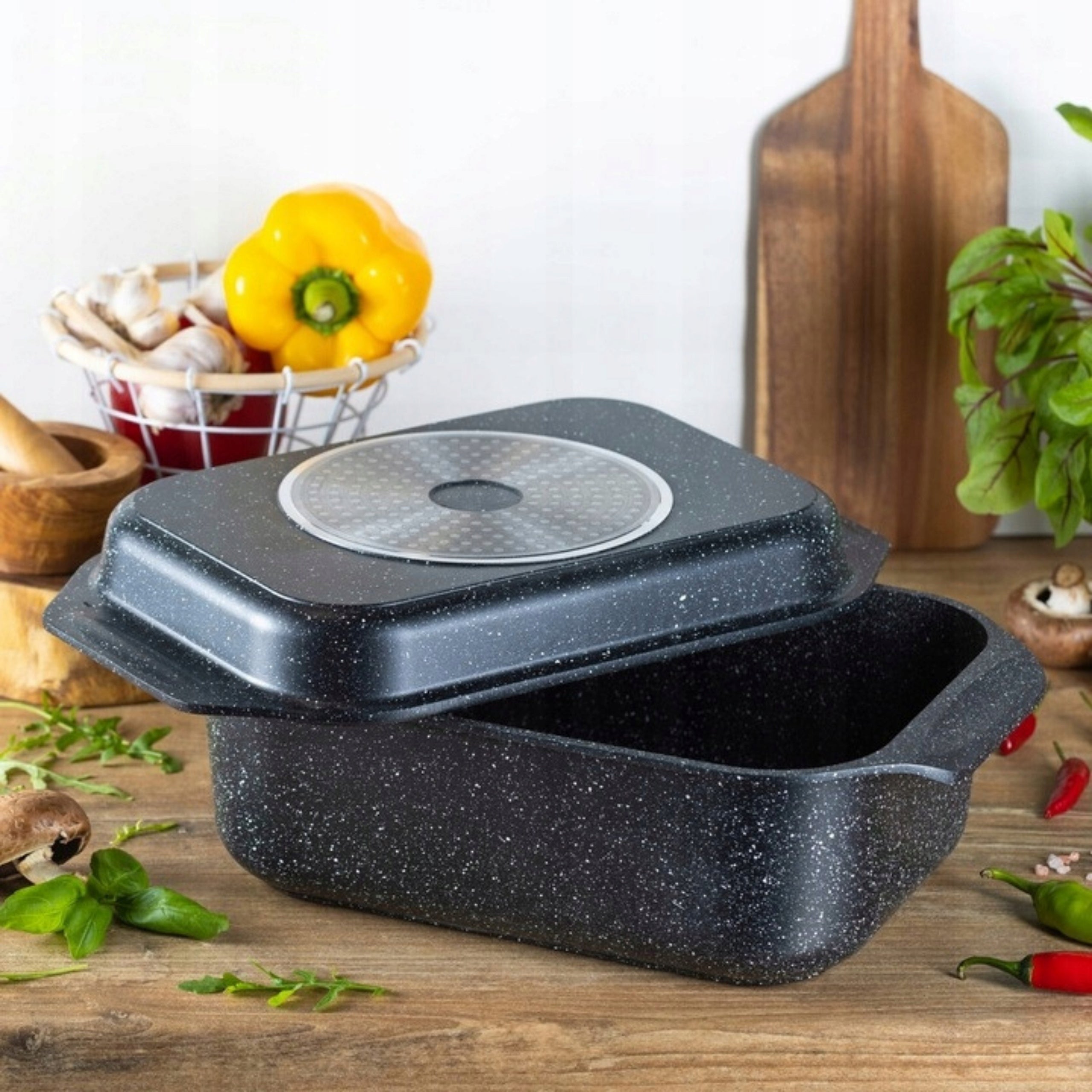 LARGE GENTLEMAN FOR OVEN 6L Dish 2in1 FOR INDUCTION GAS 34cm Manufacturer code BRYTFANNA MARMUROWA DO PIEKARNIKA 2w1 ZILNER