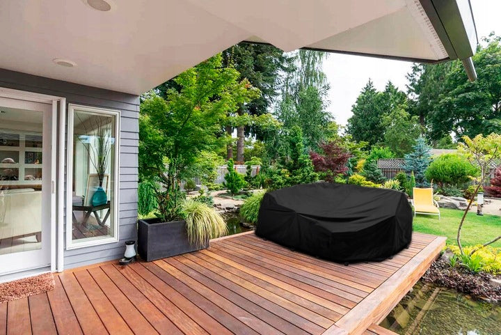 LARGE Garden Furniture Cover Chair Table Waterproof Black Elastic Kind For Table