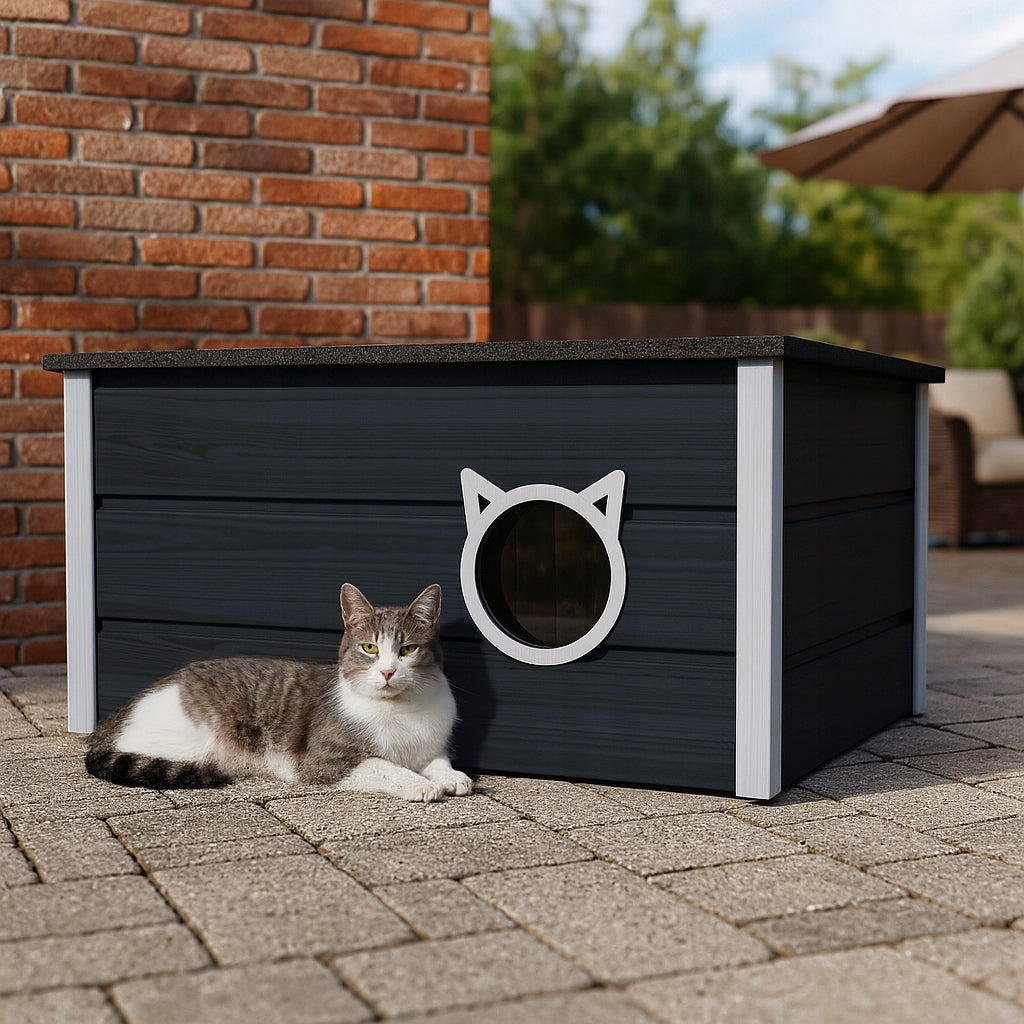 LARGE INSULATED BOOTH COTTAGE SHELTER FOR CAT CATS + CURTAIN EAN (GTIN) 5907346612322