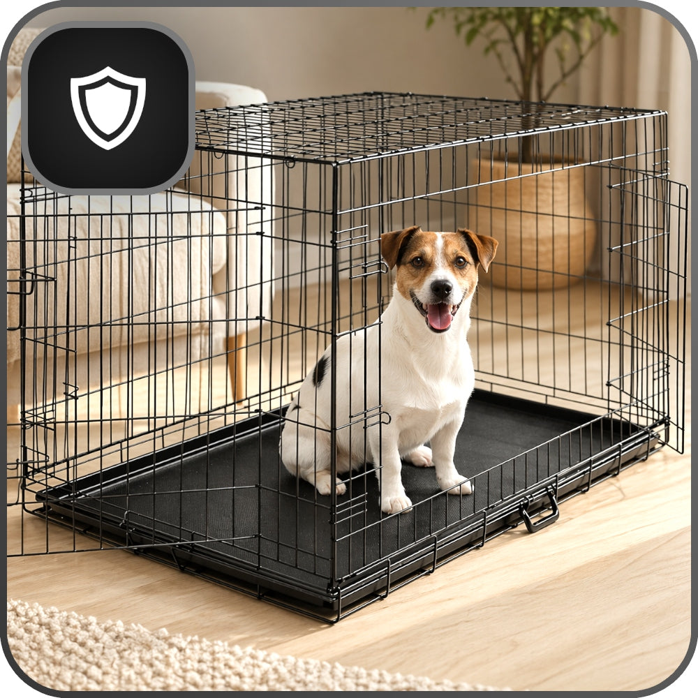 LARGE KENNEL CAGE METAL PLAYPEN TRANSPORTER FOR DOG 75,5x47x54,5 M Packaging status original