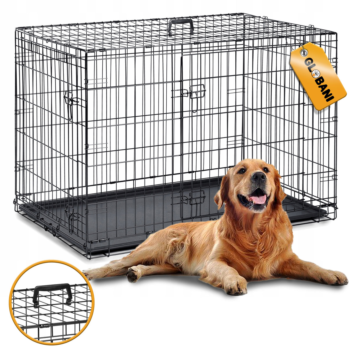 LARGE KENNEL CAGE METAL PLAYPEN Transporter for DOG DOGS 107x68x75 XL