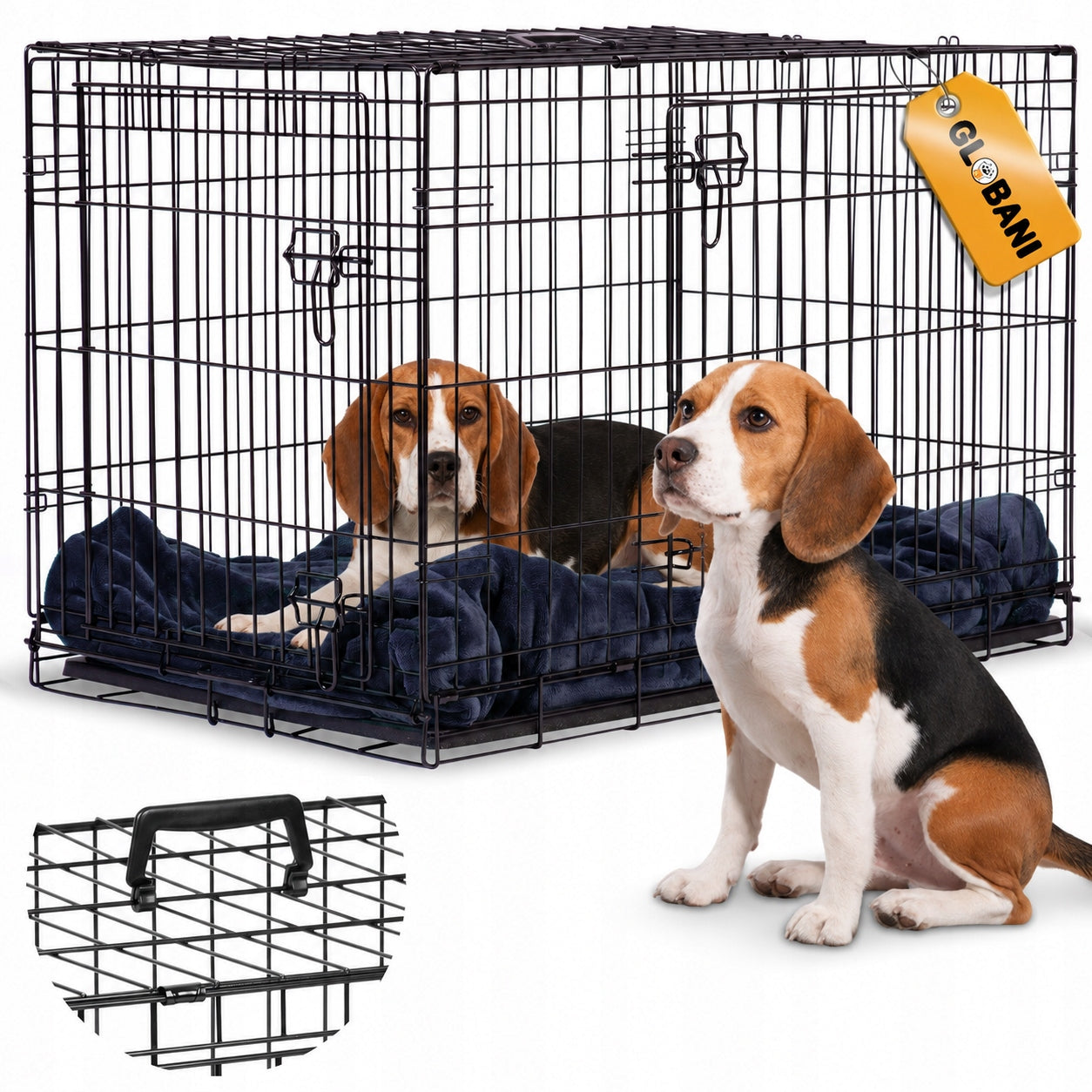 LARGE KENNEL CAGE METAL PLAYPEN Transporter for DOG DOGS 78x48x56 cm M