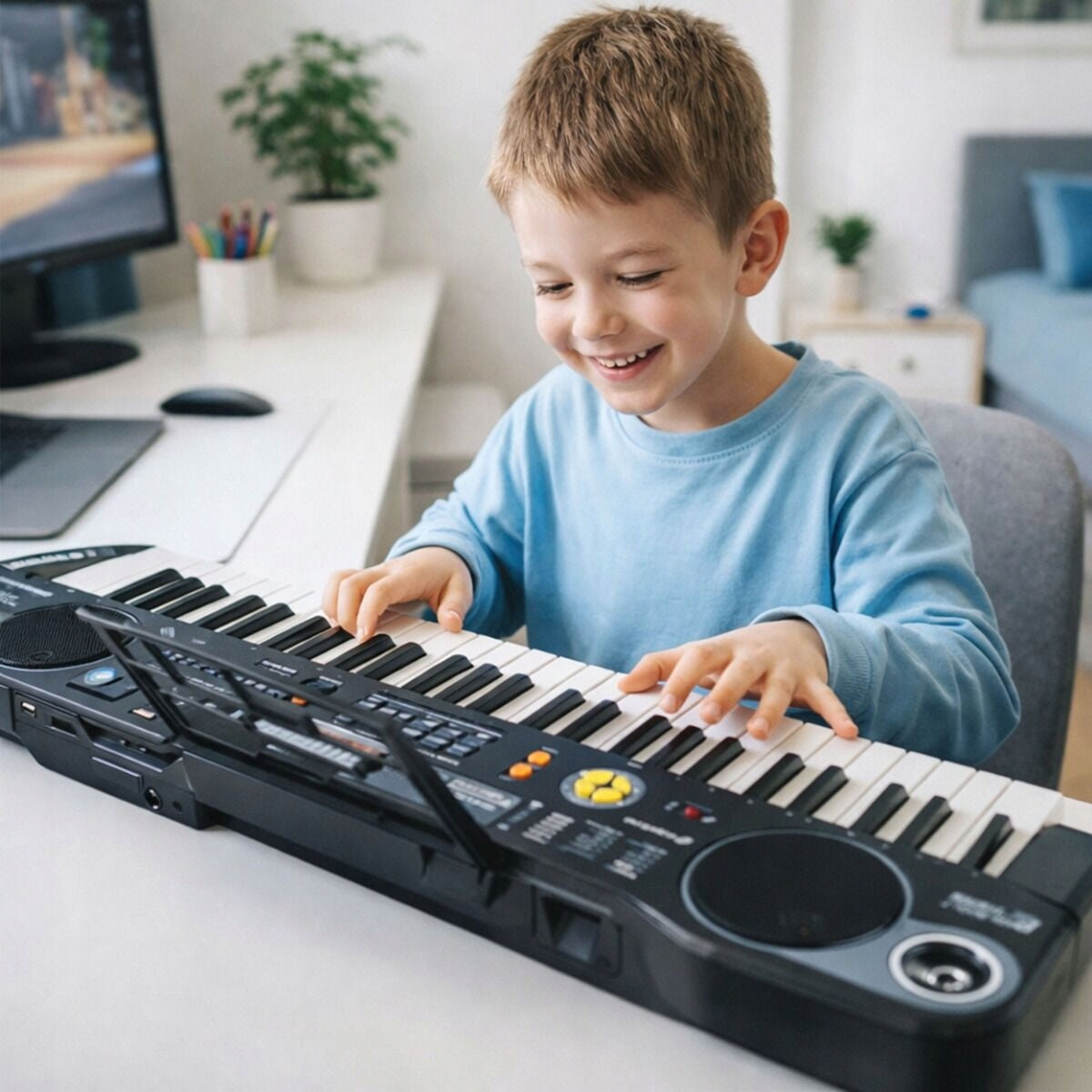 LARGE KEYBOARD PIANO ORGAN FOR CHILDREN 61KEYS LESSON MODE USB+MICROPHONE Packaging status original