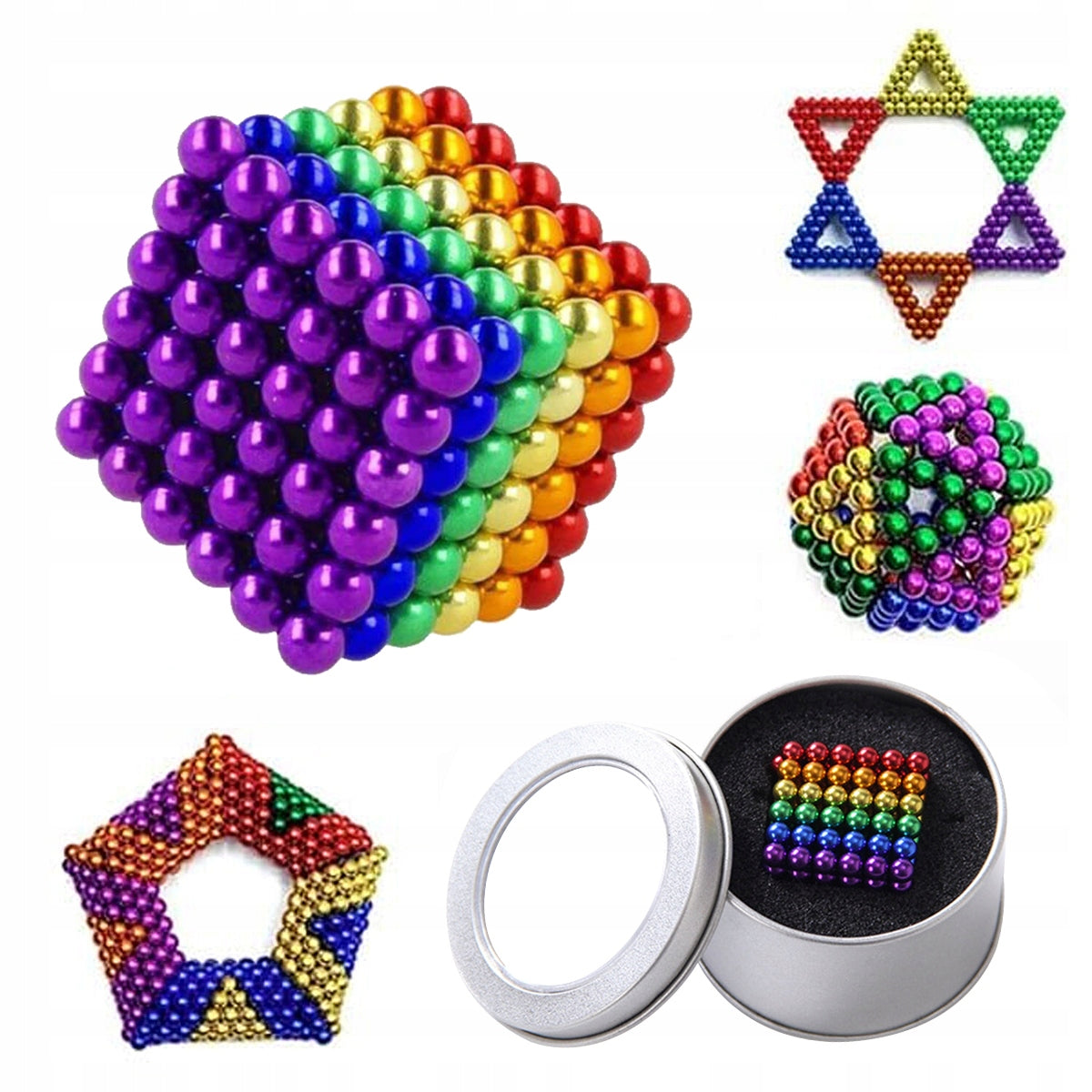 LARGE MAGNETIC BALLS 216 CHILDREN 5MM ANTI-STRESS GAME COLORFUL GIFT XXL Brand no brand