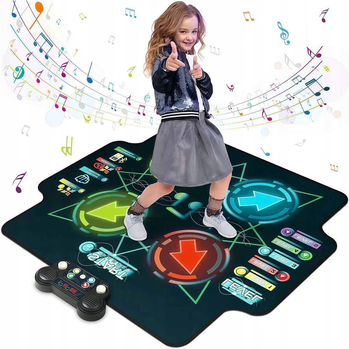 LARGE MUSIC DANCE MAT FOR KIDS + BLUETOOTH IN ONE BLUETOOTH LED