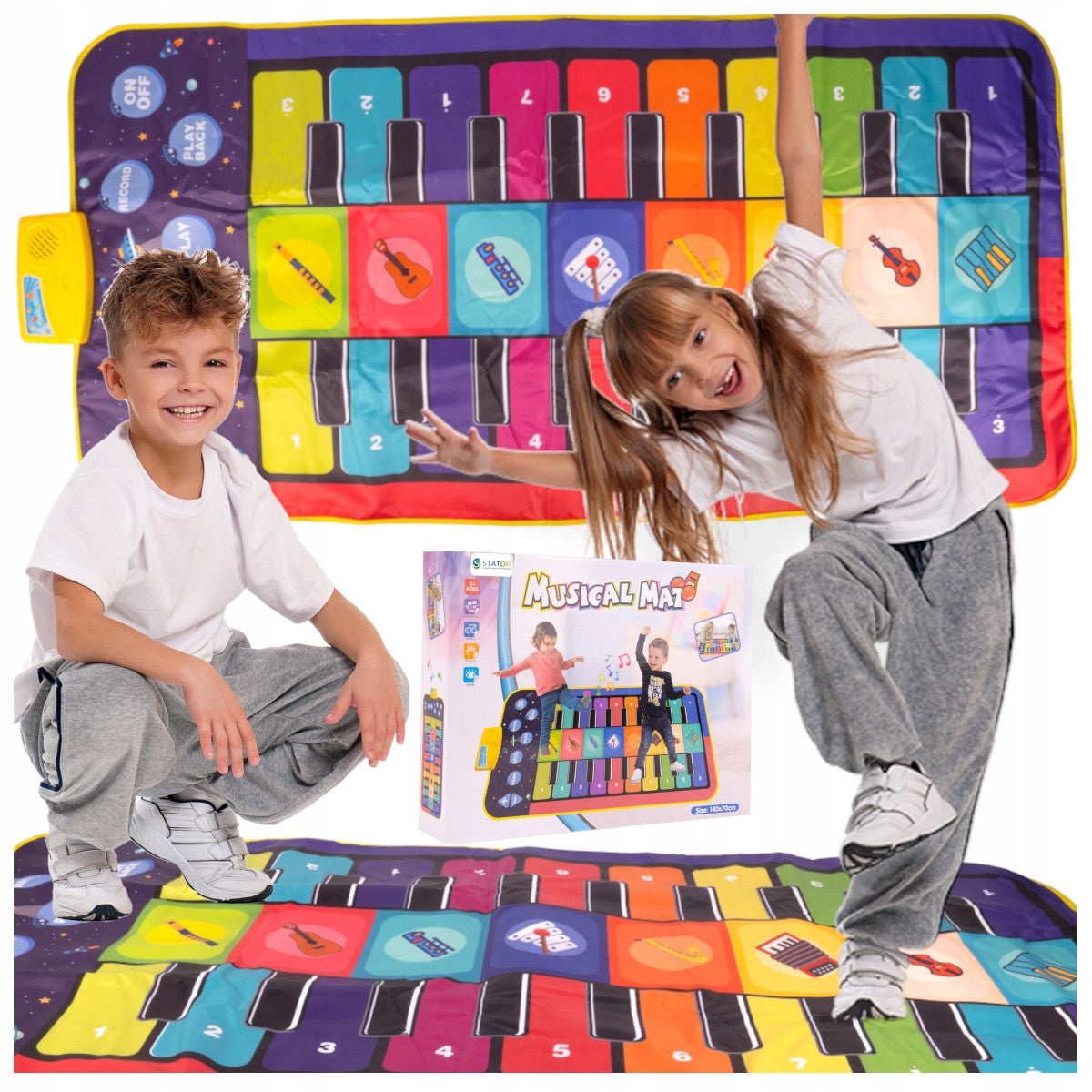 LARGE MUSIC MAT FOR DANCING DANCE FOR CHILDREN PIANO RECORDING 145cm