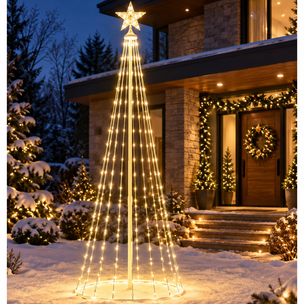 LARGE OUTDOOR LED CHRISTMAS TREE 3M CONICAL LED TRICK WITH STAR 458 LED IP44 Manufacturer code LED8011