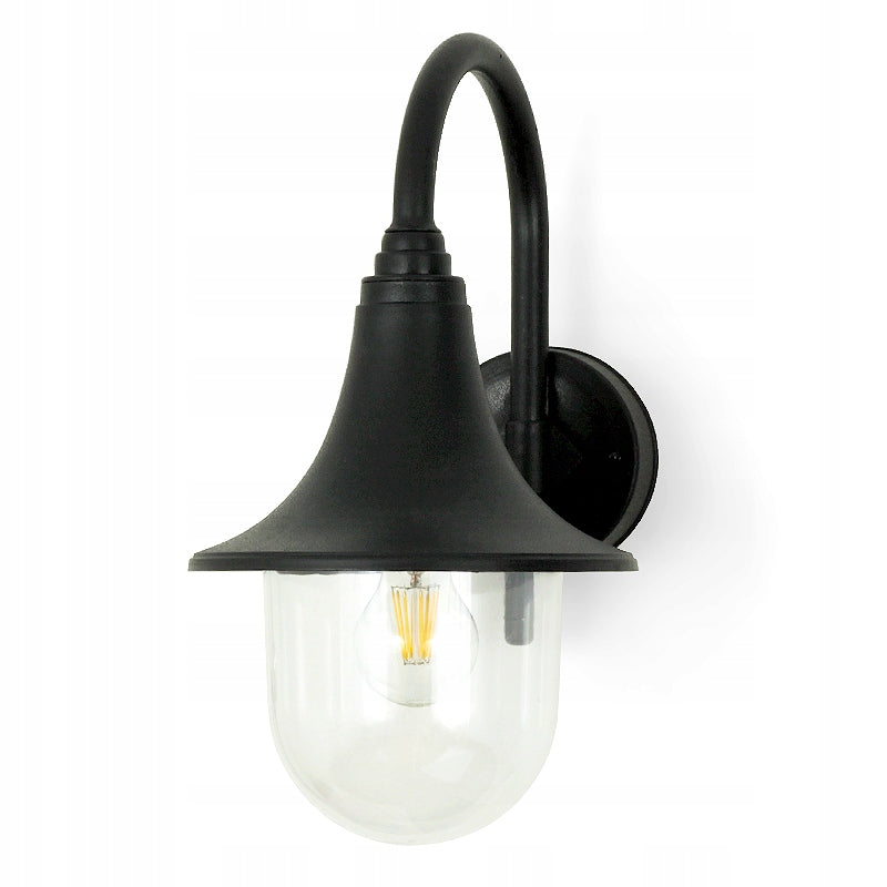 LARGE OUTDOOR WALL LAMP FOR LED LAMP GARDEN LANTERN FACADE E27 BLACK