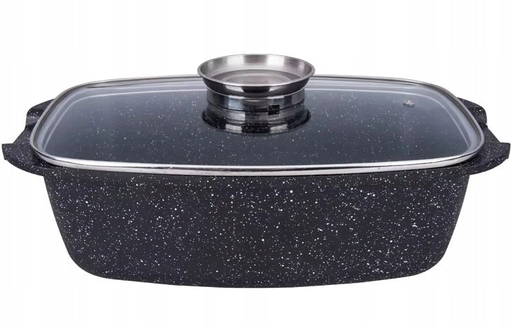 LARGE PAN MARBLED CERAMIC POT HEAVY NON-STICK AROMA Packaging status original