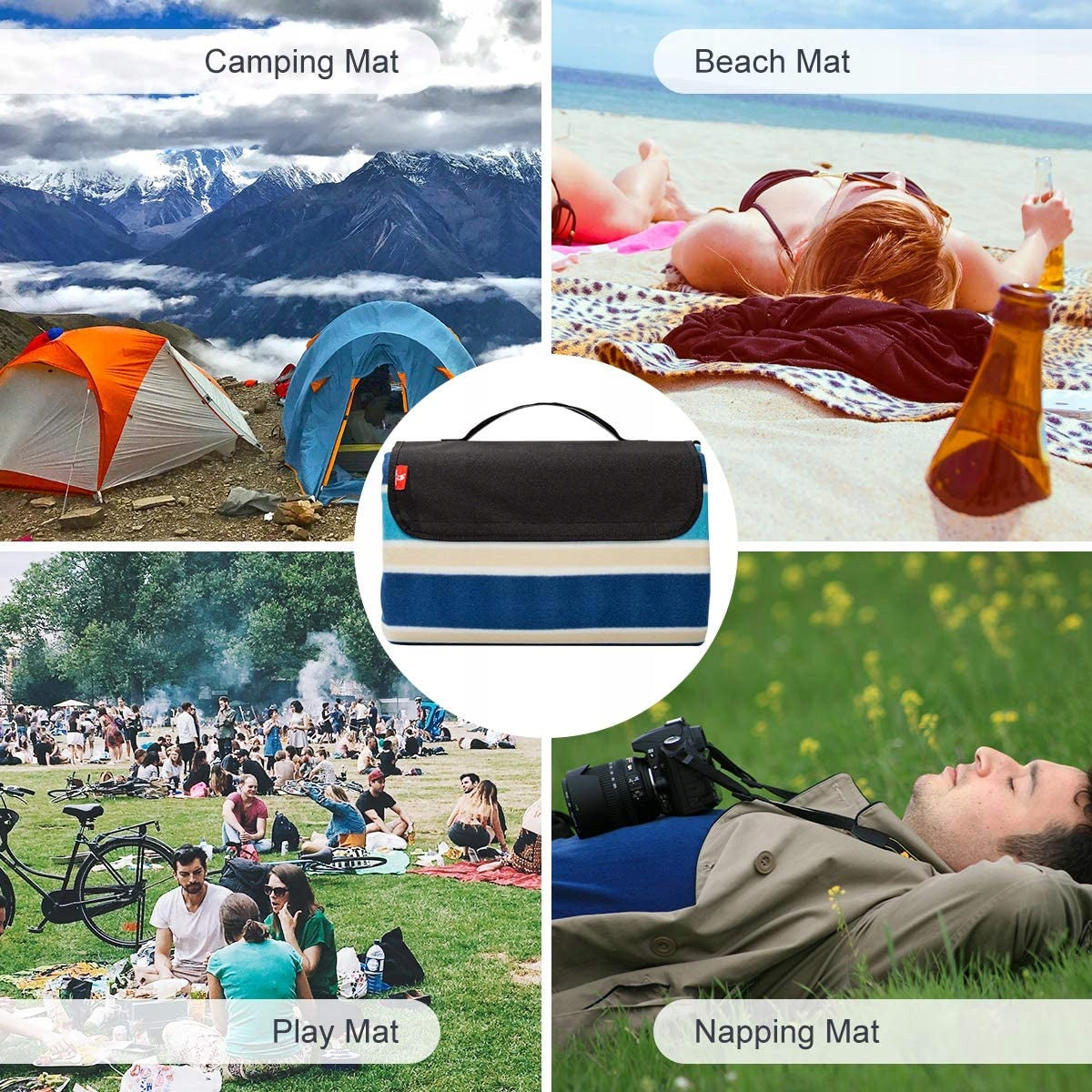 LARGE PICNIC MAT BEACH BLANKET PICNIC INSULATION 3 layers 200cm HOLIDAY Manufacturer code mata Summer