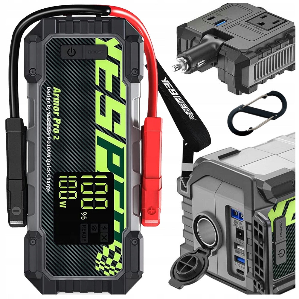 LARGE POWERBANK 80000mAh 299wh 230V BOOT DEVICE BOOSTER IP65 3000A