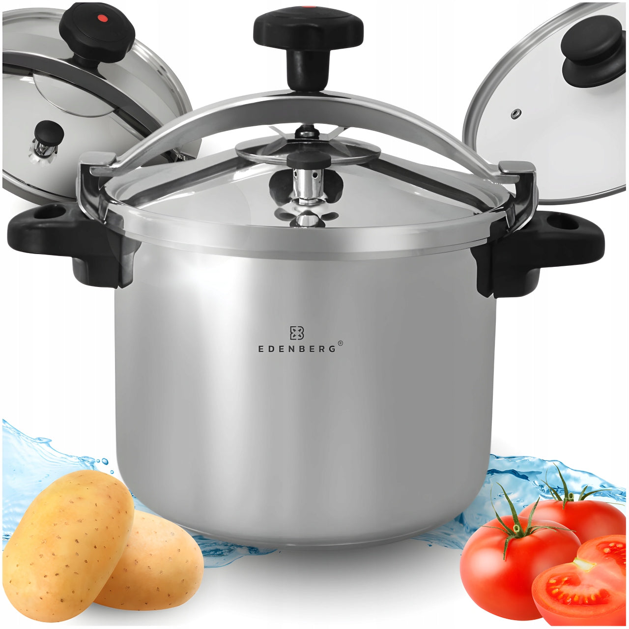 LARGE PRESSURE POT 5.0L PRESSURE COOKER 2in1 STEEL 18/8 INDUCTION GASKET 2x