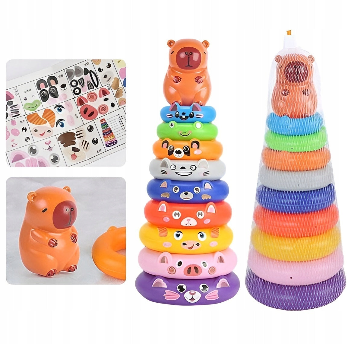 LARGE PYRAMID CAPYBARA COLORFUL 10EL SORTER EDUCATIONAL PUZZLE Manufacturer code KLO3477