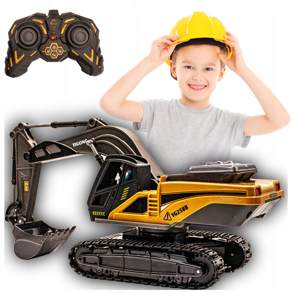 LARGE REMOTE CONTROLLED EXCAVATOR FOR CHILD ON REMOTE CONTROL LED CONSTRUCTION MACHINERY