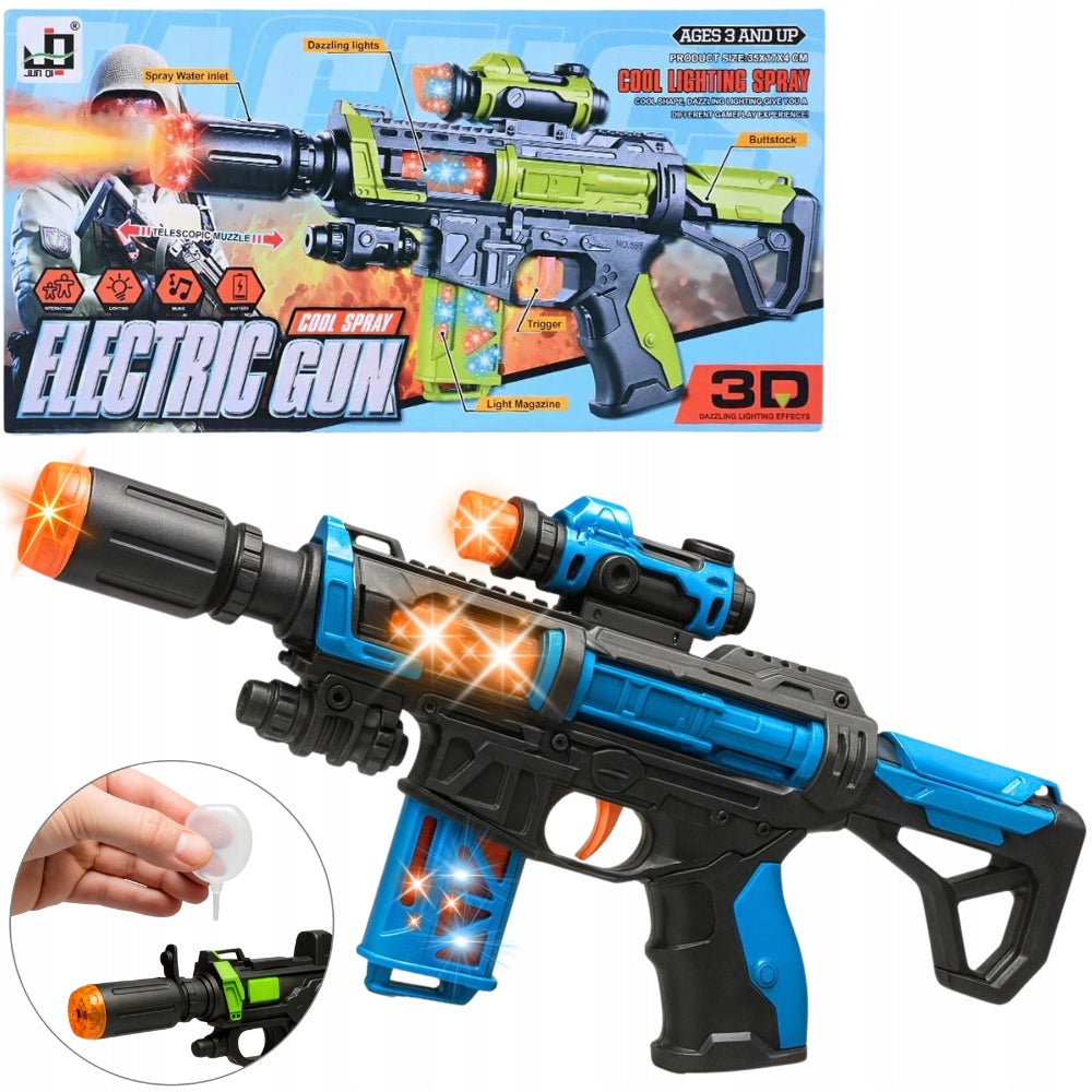 LARGE RIFLE GUN 35CM BATTERY OPERATED WITH STEAM LIGHT 3D SOUND GLOWING
