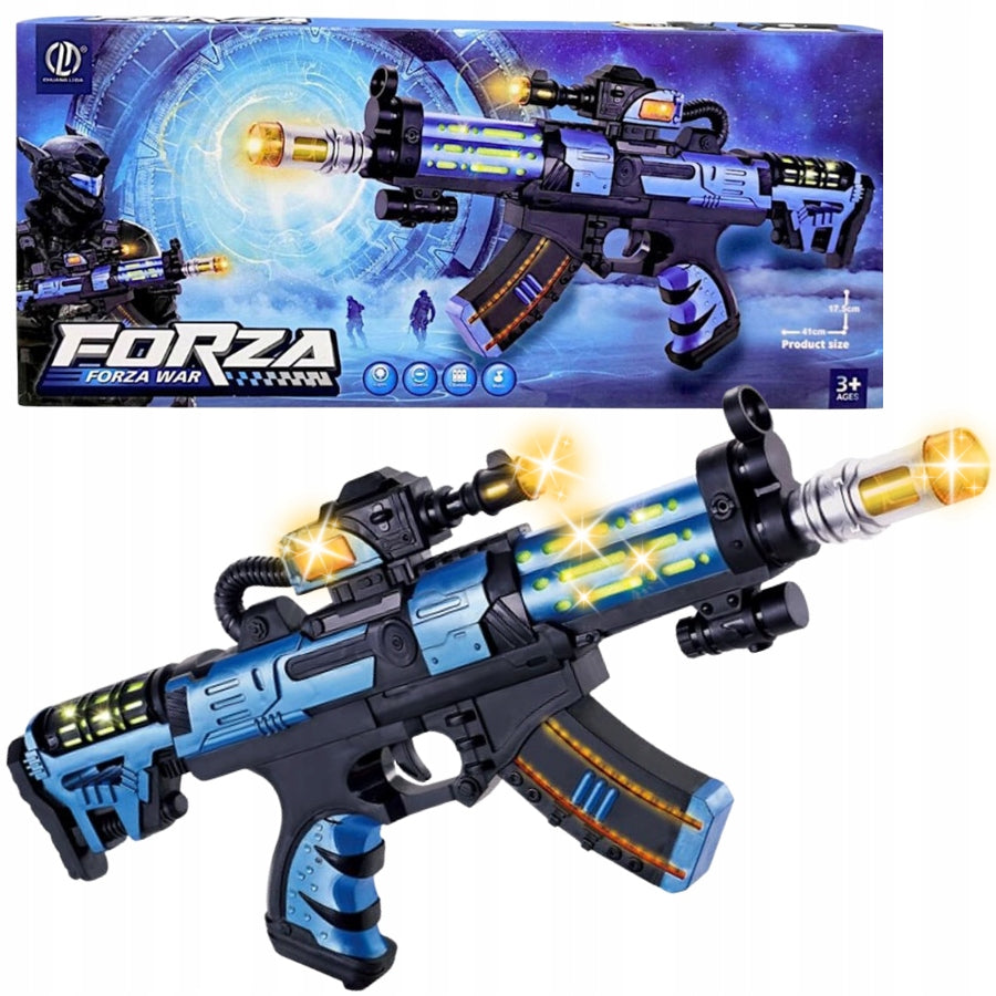 LARGE RIFLE GUN 41CM BATTERY OPERATED LIGHT SOUND GLOWING