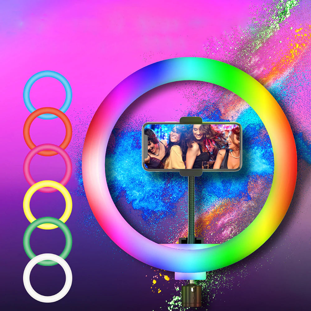LARGE RING LAMP FOR SELFIE 120W LED RGB TRIPOD 220CM WITH REMOTE CONTROL Manufacturer code SENY-450S+SENY-210