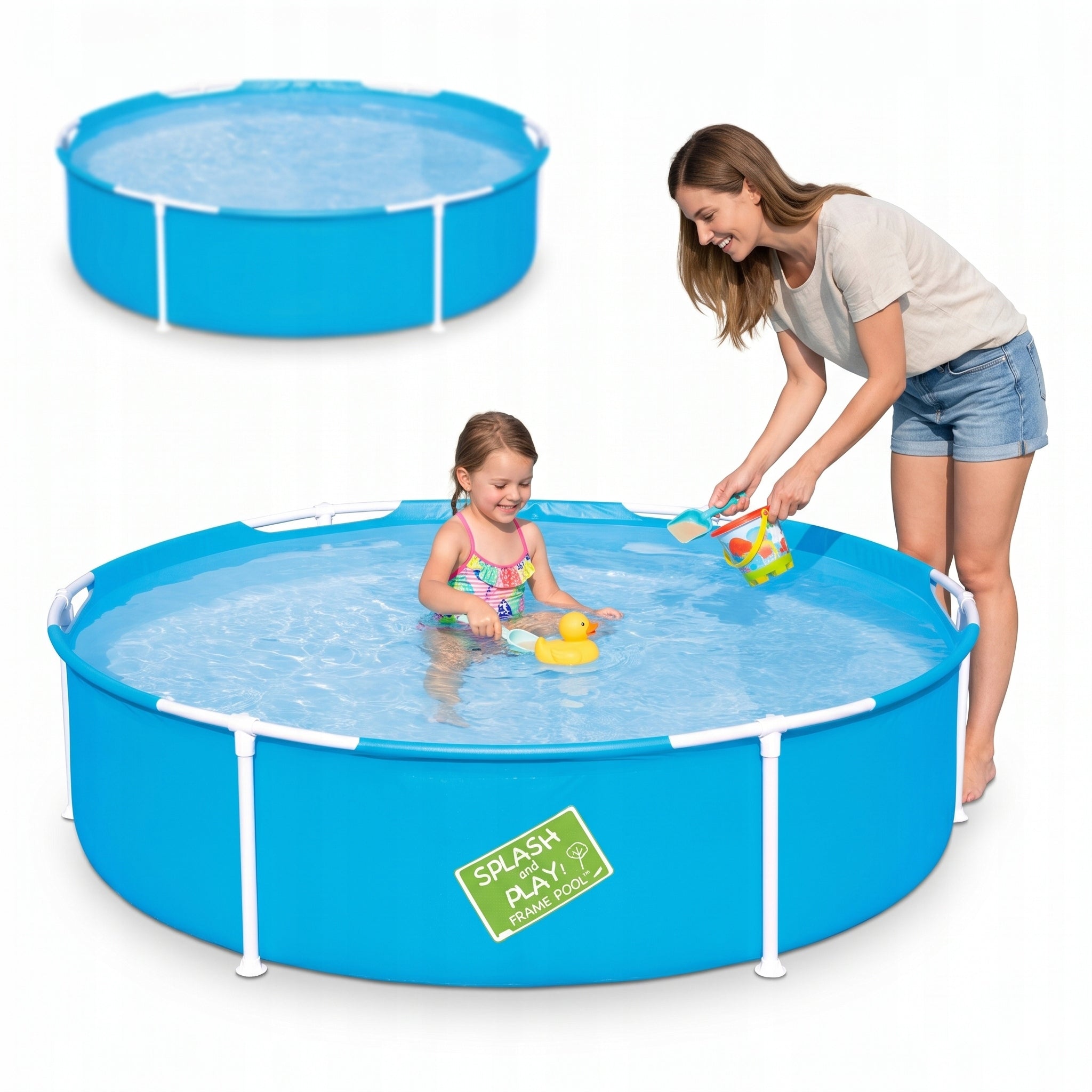 LARGE ROUND FRAME POOL FOR CHILDREN FOR GARDEN 152 x 152 x 38 cm 580 l Manufacturer code DUŻY BASEN STELAŻOWY OKRĄGŁY DLA DZIECI