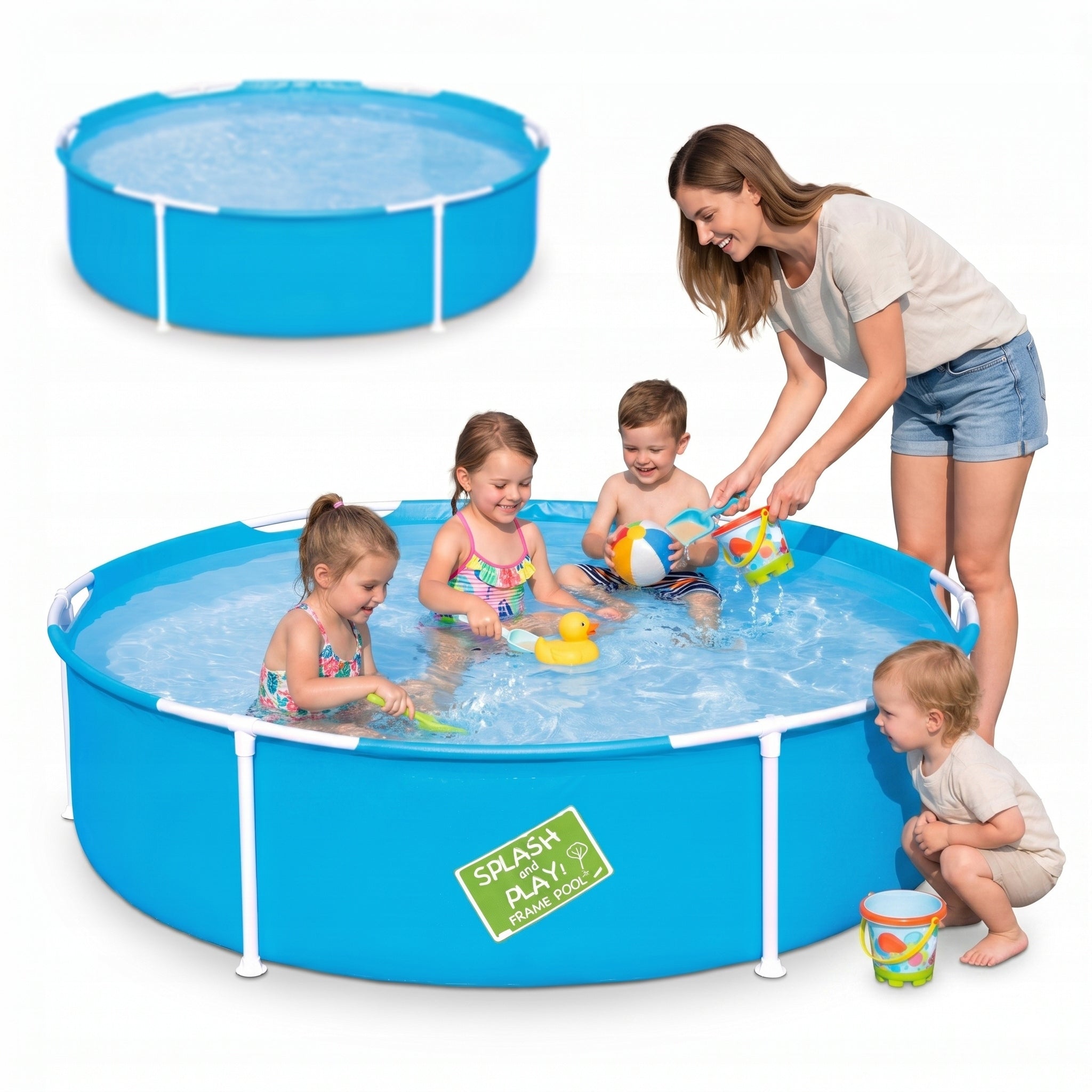 LARGE ROUND FRAME POOL FOR CHILDREN FOR GARDEN 152 x 152 x 38 cm 580 l