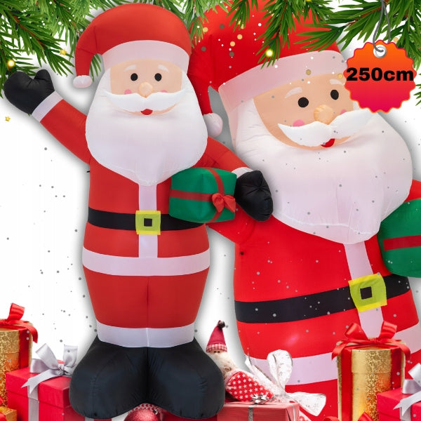LARGE SANTA CLAUS 250CM INFLATABLE WATERPROOF GLOWING PUMPED BLOWER