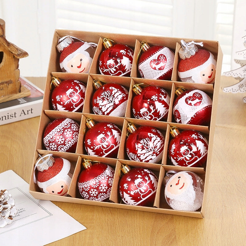 LARGE SET OF BAUBLES 6 CM 16 PCS for Christmas tree pendants UNBREAKABLE BAUBLES Packaging status original