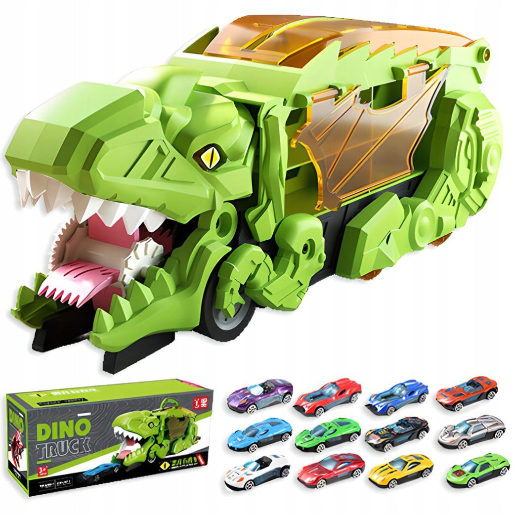 LARGE SET OF CARS dinosaur IN SUITCASE CAR SLIDE + 12 SPRINGS Manufacturer code MASTIF-00420