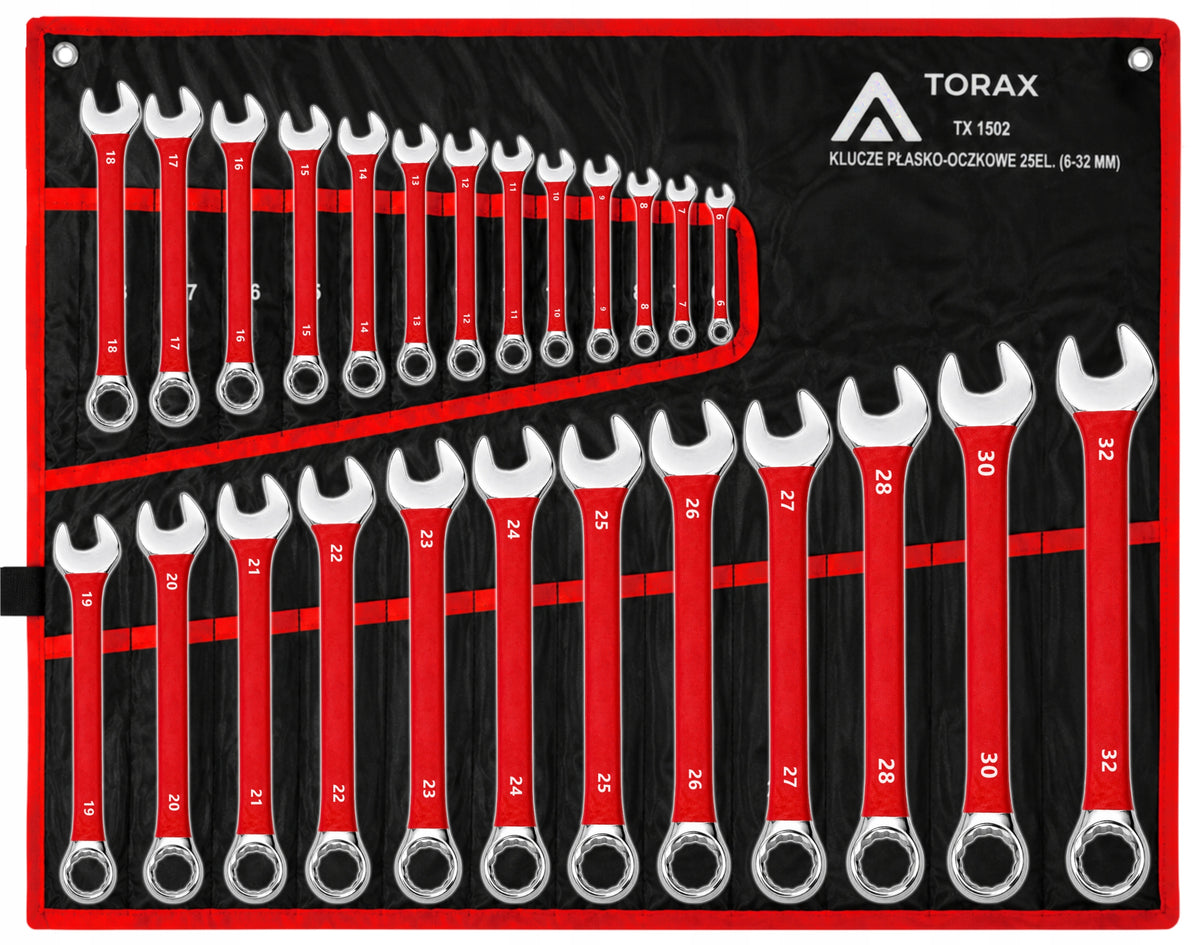 LARGE SET OF FLAT-EYE WRENCHES 25el CRV 6-32mm RUBBER FLAT MAT Manufacturer code TX1502