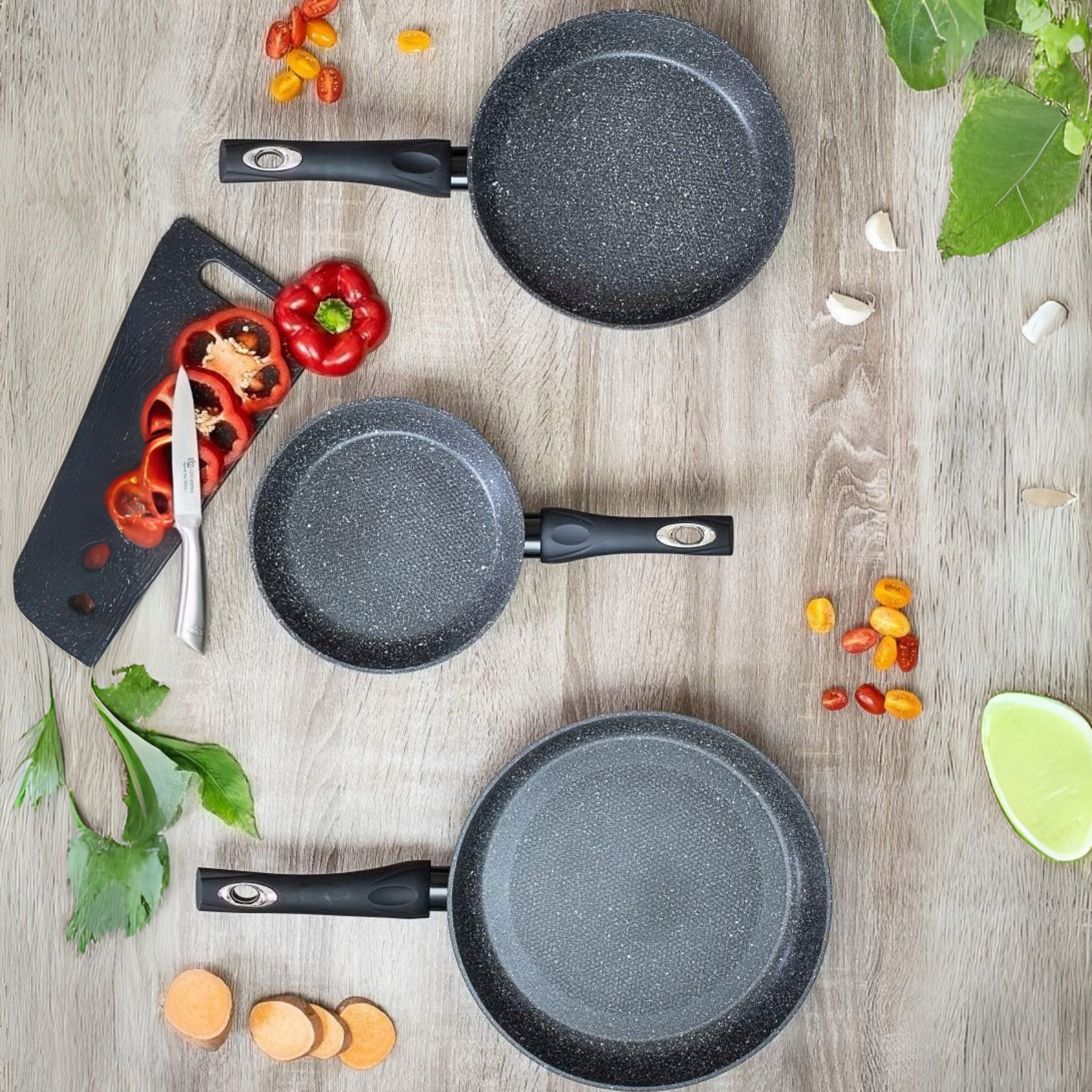 LARGE SET OF MARBLE PANS HONEY PLATSER PAN SET 20/24/28cm EAN (GTIN) 5907178740446