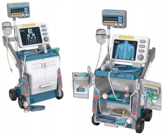LARGE SET OF SMALL DOCTOR CART X-RAY DRIP EKG RTG 5878 Packaging status original
