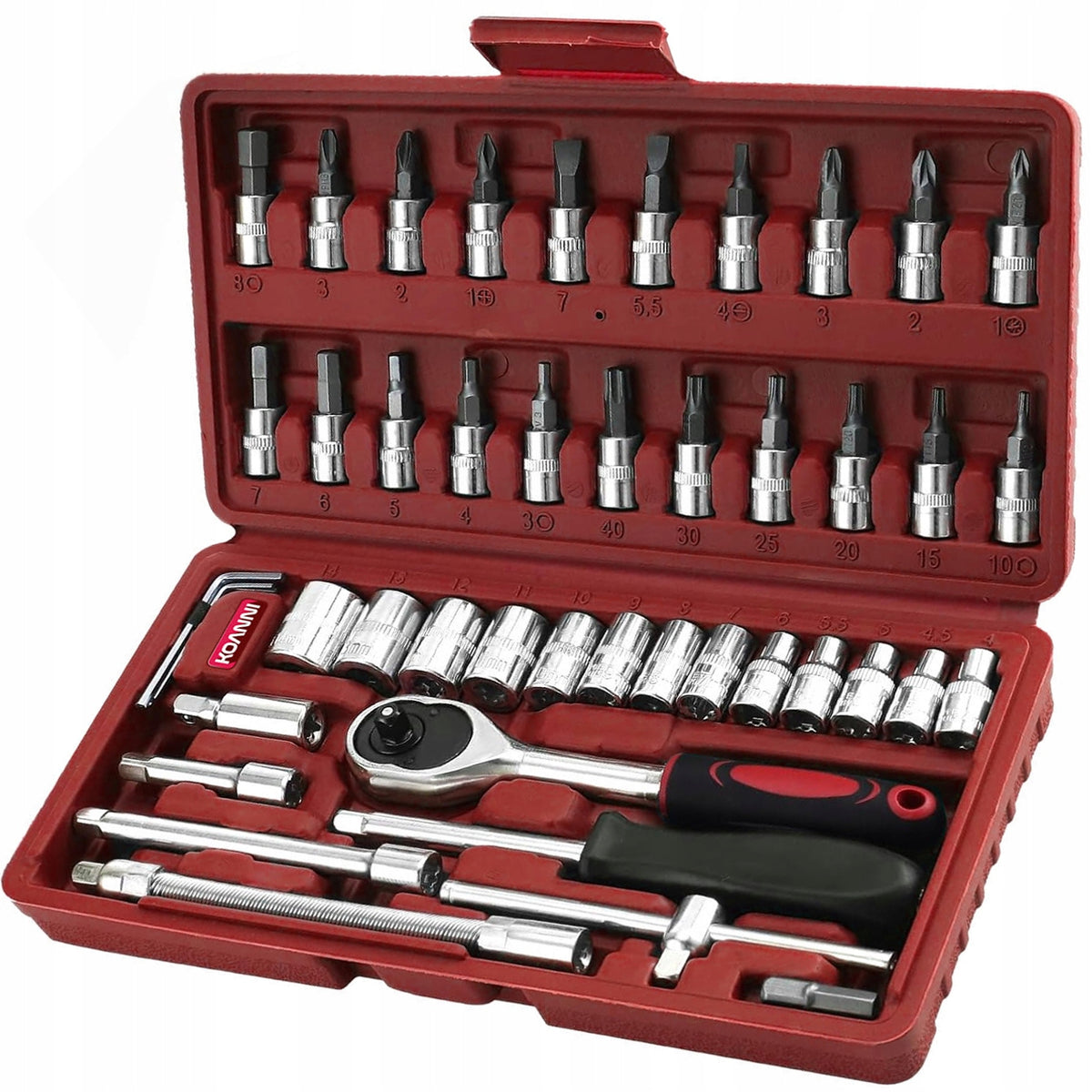 LARGE SET OF SOCKET WRENCHES TOOLS SOCKET WRENCHES 46 ELEMENTS TORX