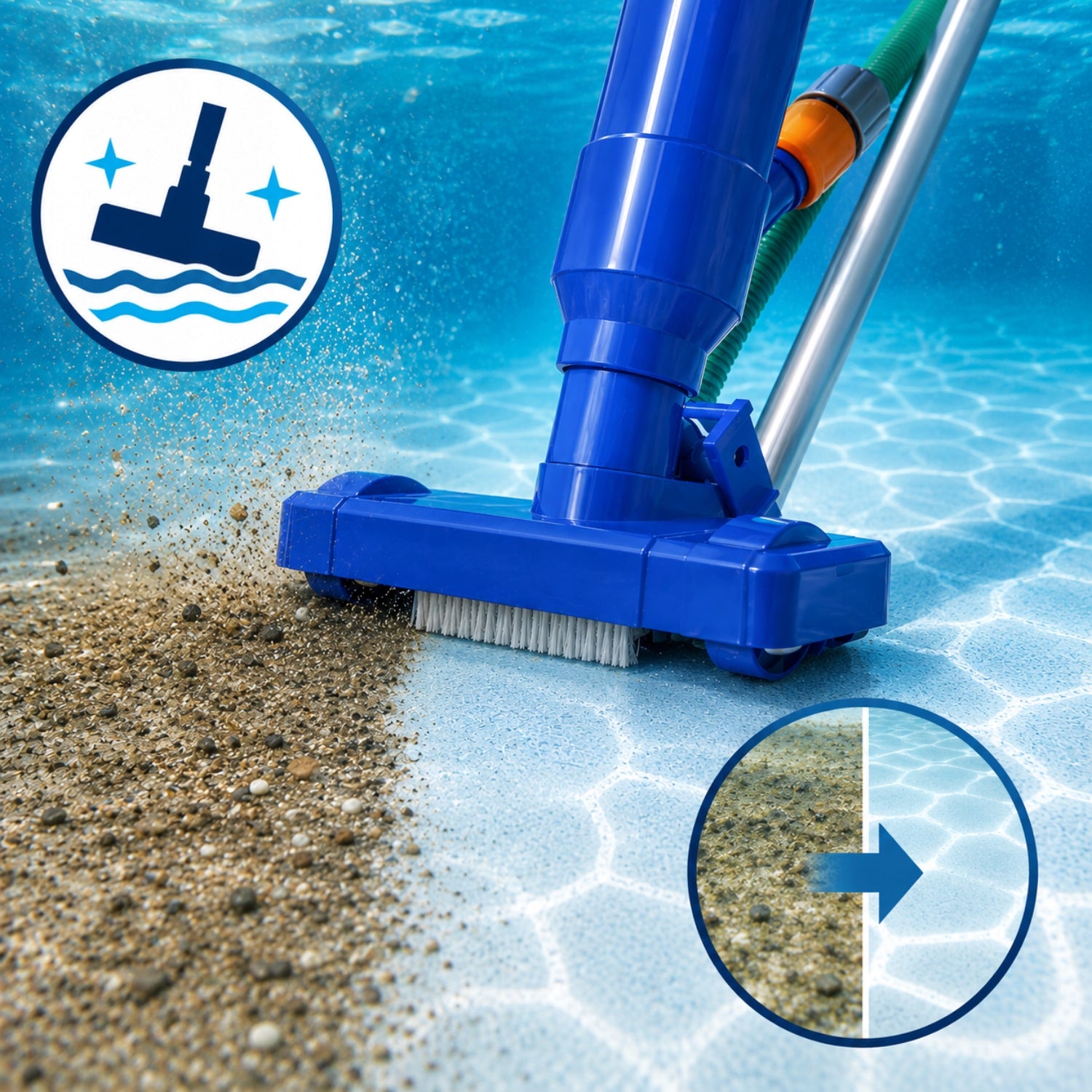 LARGE SET XXL VACUUM CLEANER FOR CLEANING THE BOTTOM OF THE POOL MESHL STICK 161CM 4IN1 Manufacturer code 5907131252320