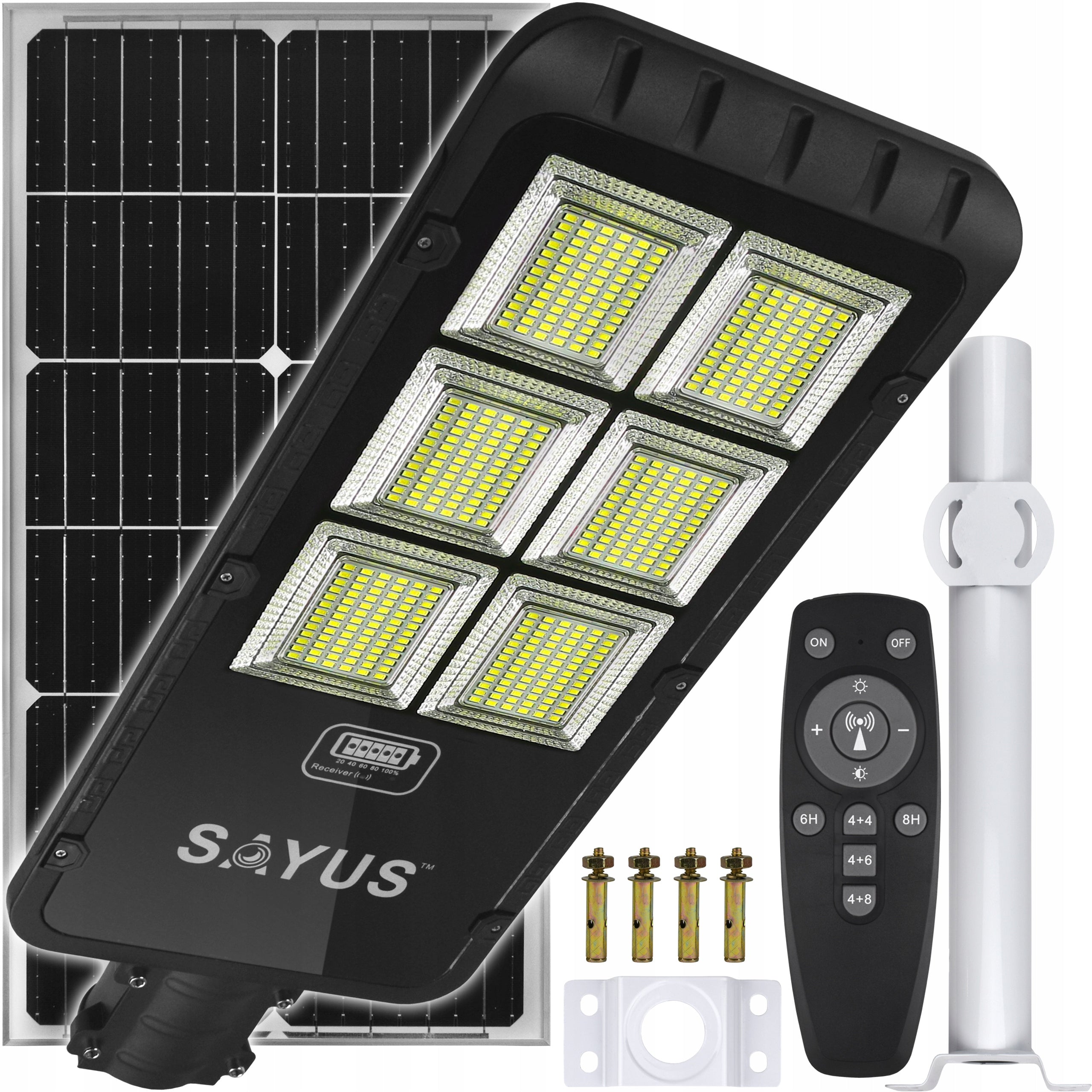 LARGE SOLAR LED LAMP STREET LAMP GARDEN MOTION SENSOR 2400W HOLDER Packaging status original