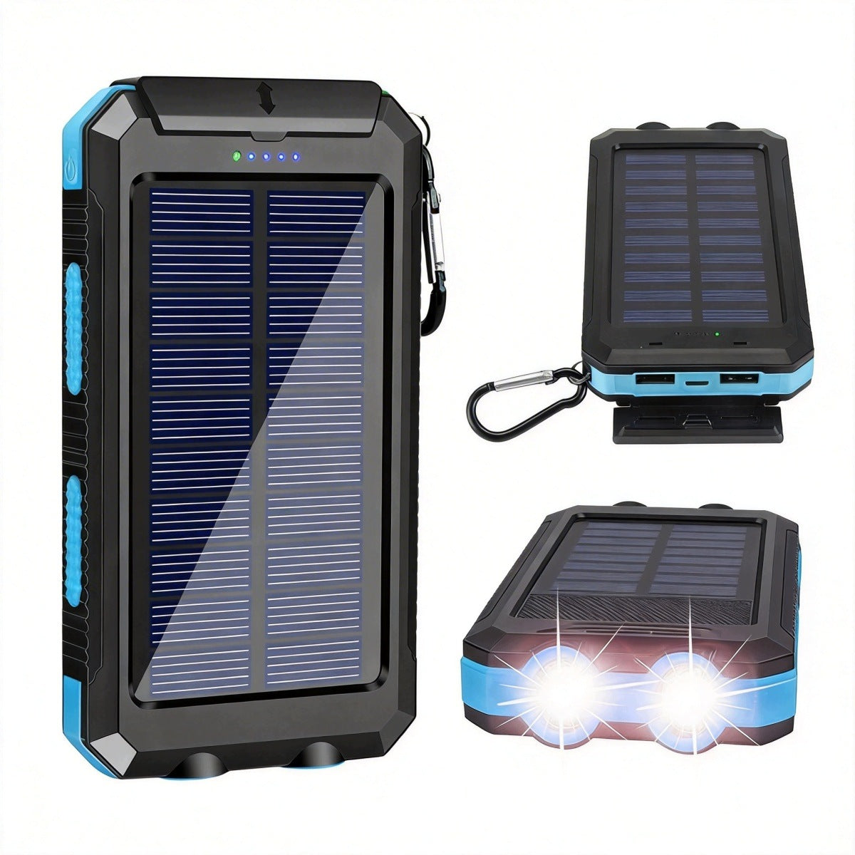 LARGE SOLAR POWER BANK WATERPROOF WITH COMPASS 2XUSB POWERFUL FLASHLIGHT 30000MAH Battery type lithium-ion