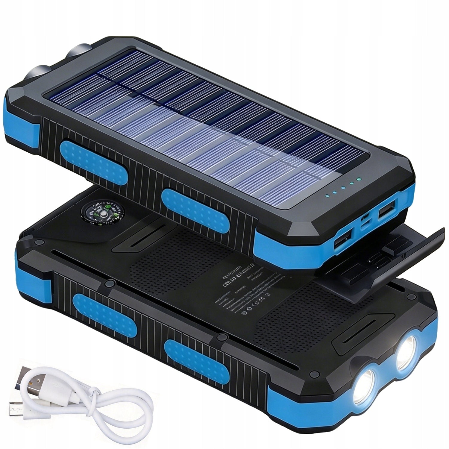 LARGE SOLAR POWERBANK WATERPROOF POWERFUL FLASHLIGHT 30000mAh