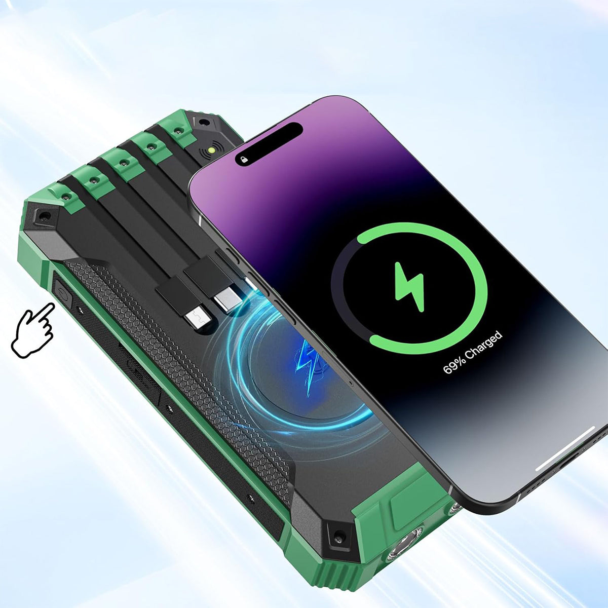 LARGE SOLAR POWERBANK WATERPROOF USB POWERFUL FLASHLIGHT 30000mAh Battery capacity 30000 mAh