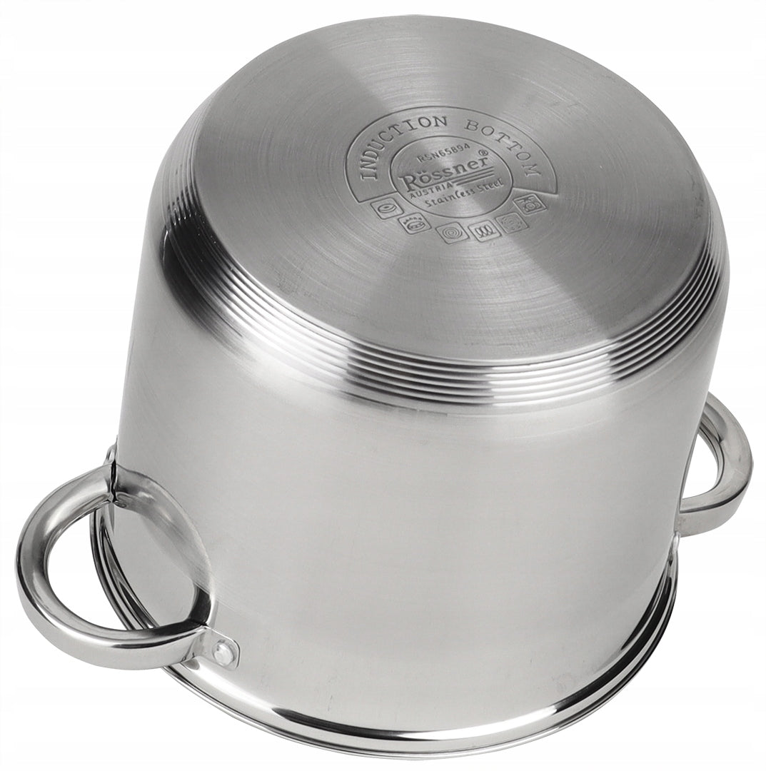 LARGE STAINLESS STEEL POT 10L GASTRO INDUCTION 26CM HIGH ROSSNER Brand Rossner