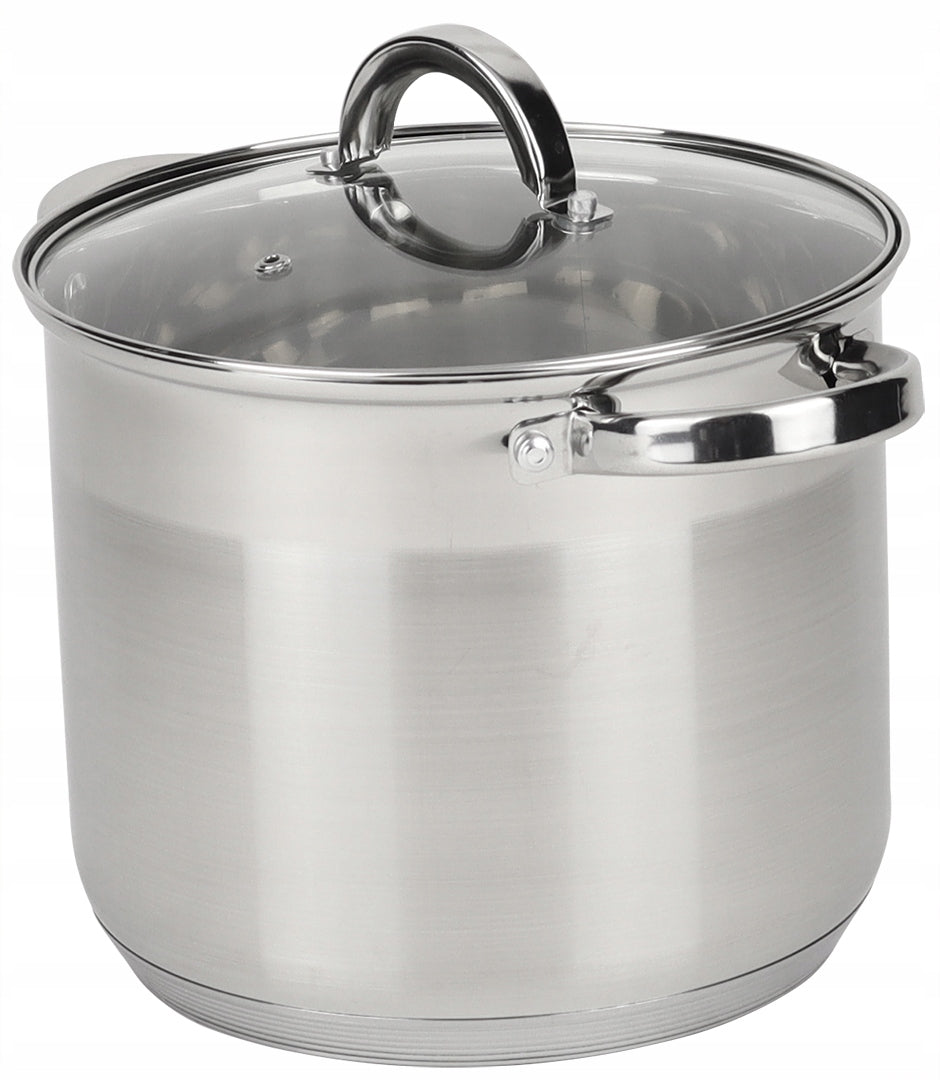 LARGE STAINLESS STEEL POT 13L GASTRO INDUCTION 28CM HIGH ROSSNER Packaging status original