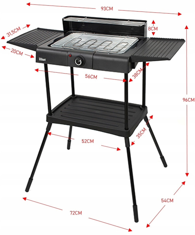 LARGE STANDING ELECTRIC GARDEN GRILL THERMOSTAT 2400IN 6IN1 XXL Model Stand Barbecue Grill