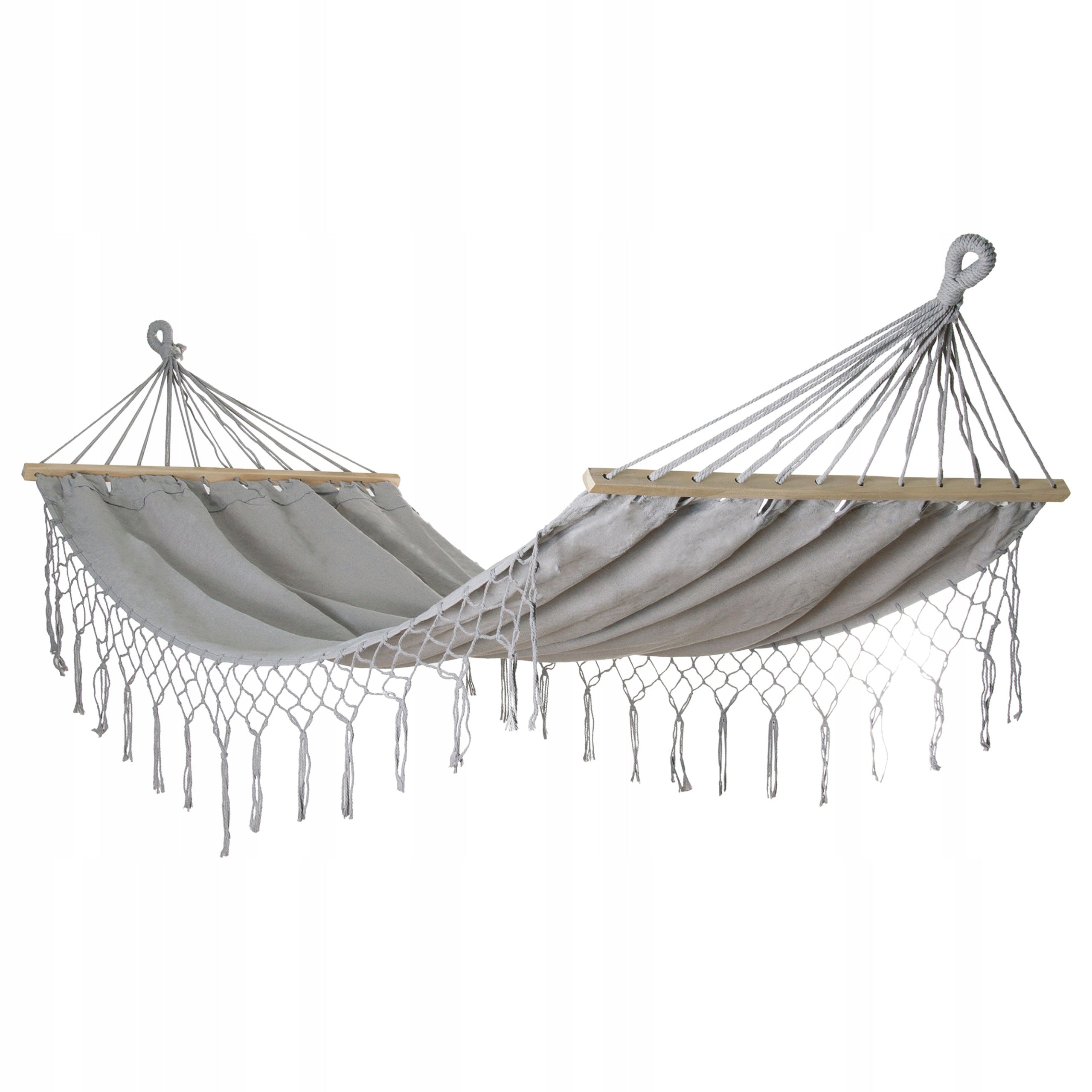 LARGE STRONG DURABLE GARDEN HAMMOCK BOHO SWING MILOS 2 200x100 GREY
