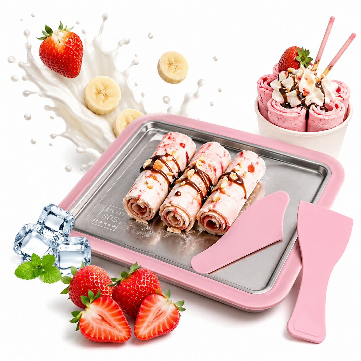 LARGE THAI ICE CREAM MAKING MACHINE ICE CREAM PLATE THAI ICE XXXL Packaging status original