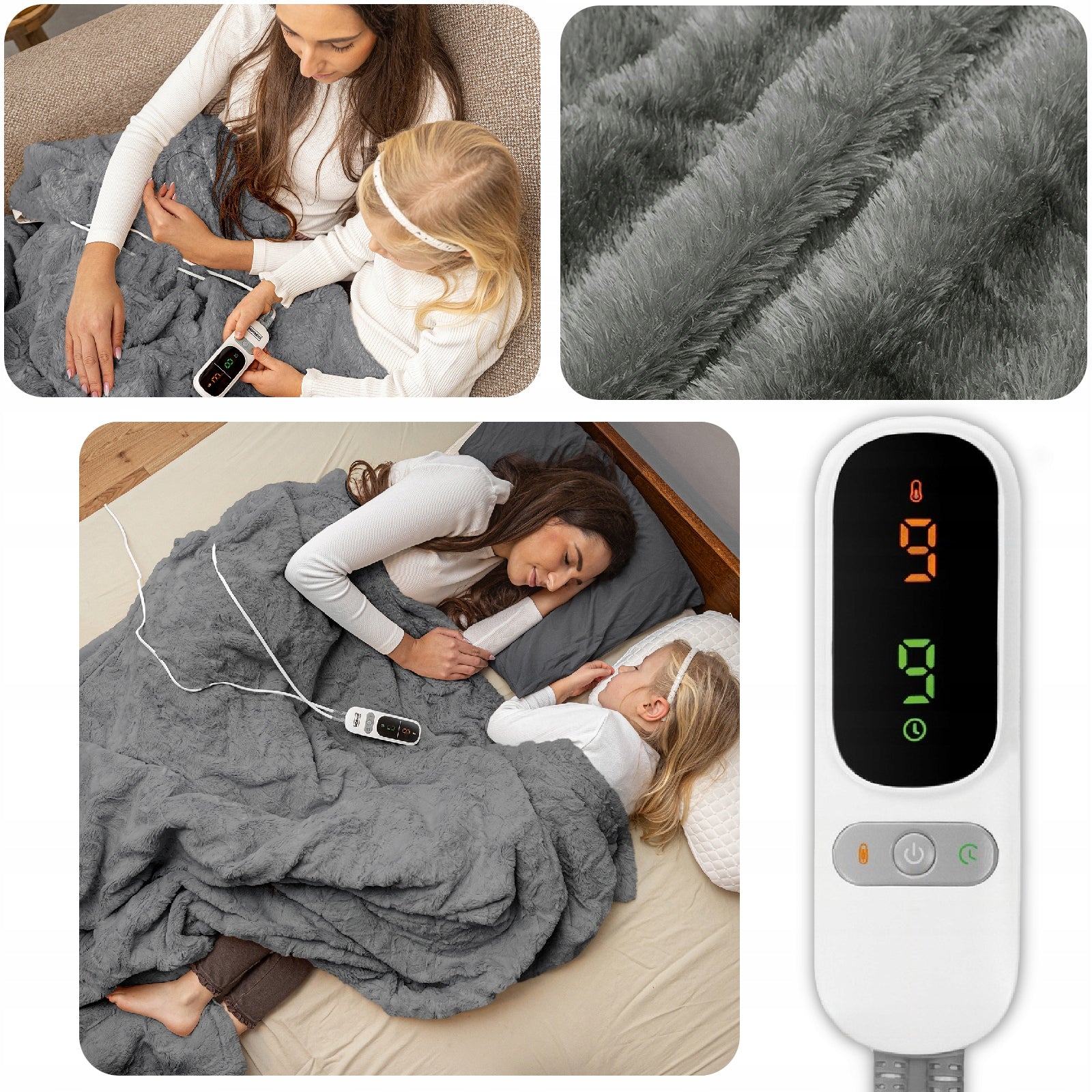 LARGE THICK Electric Blanket FLEECE Heating Mat PILOT LCD 160 WATT +Timer Packaging status original
