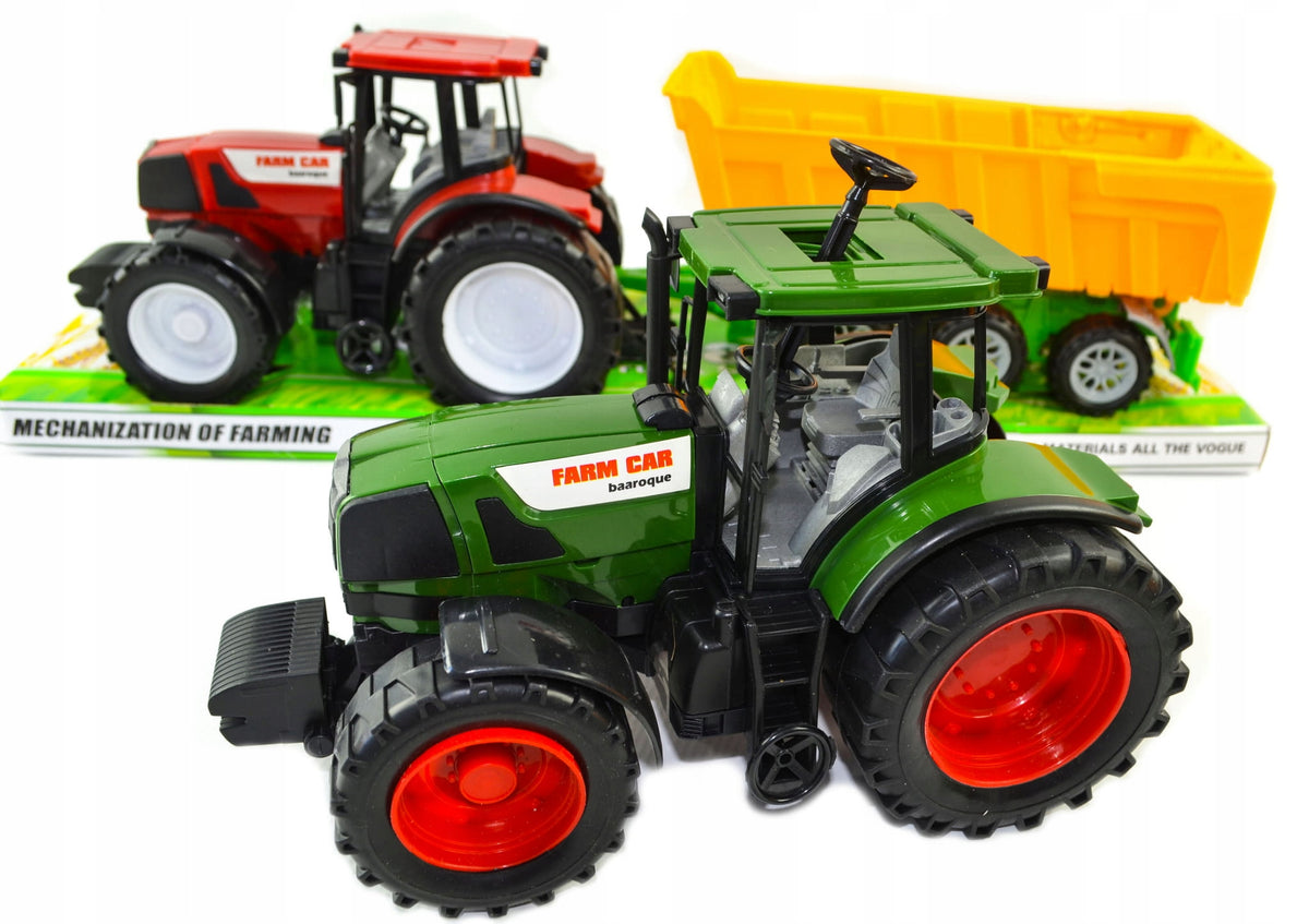 LARGE TRACTOR WITH TIPPER TRAILER 54cm MOVING ELEMENTS TOY TRACTOR